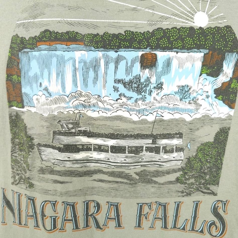 Fruit Of The Loom Niagara Falls T Shirt Mens Size Large Green Travel Destination Tee Size US L / EU 52-54 / 3 - 3 Thumbnail