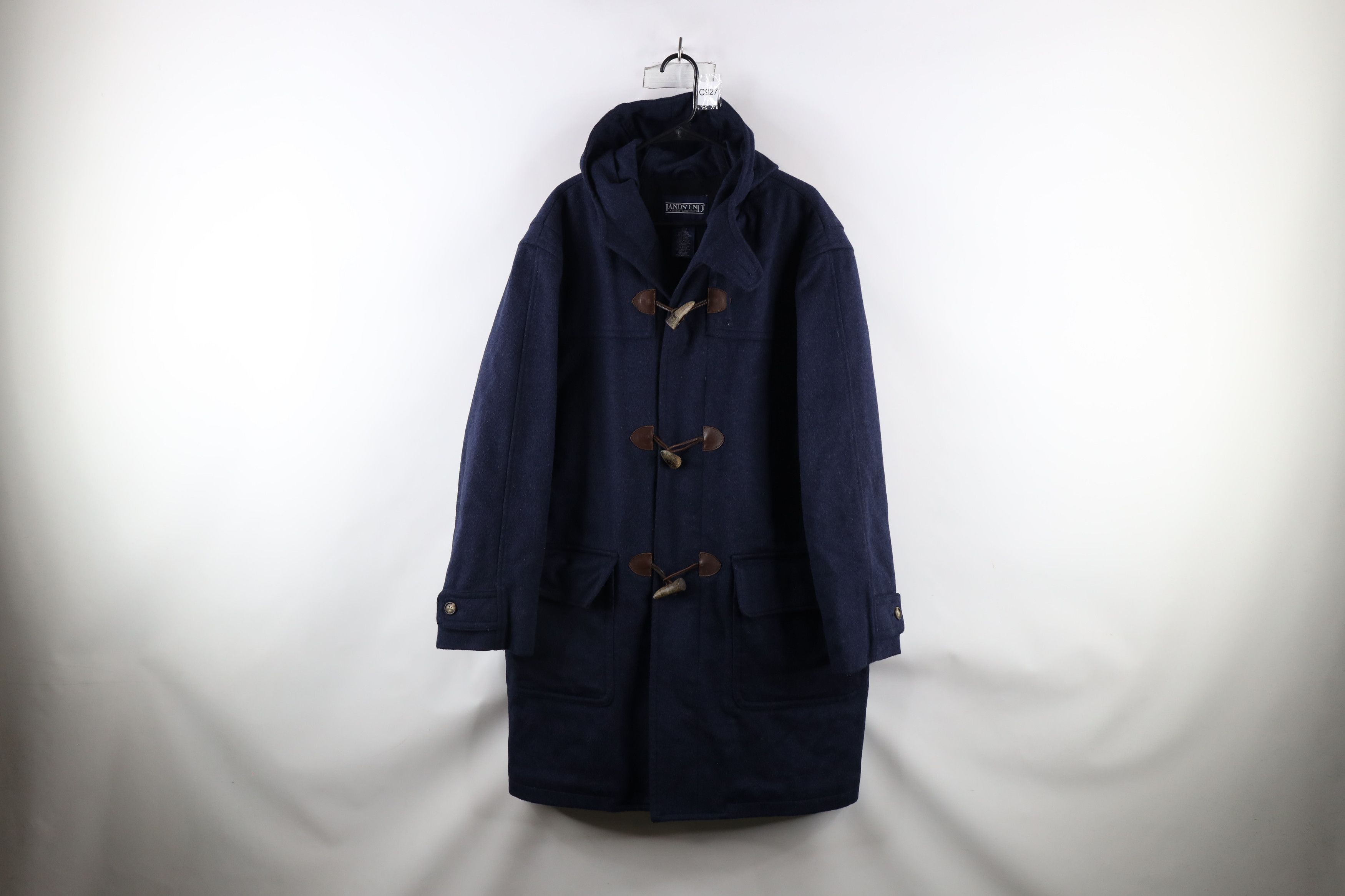 Lands' End × Vintage Vintage 90s Lands End Wool Hooded Horn Toggle Button Jacket Size US L / EU 52-54 / 3 - 1 Thumbnail
