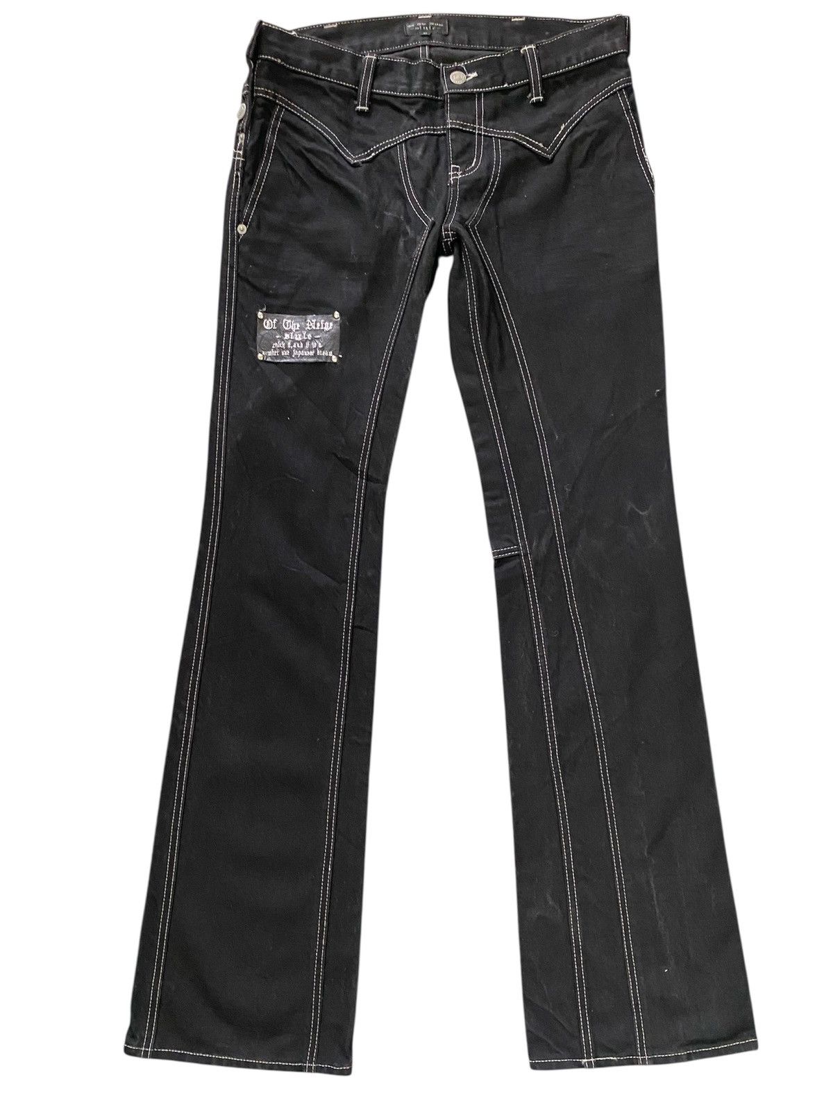 Japanese Brand Of The Neige Style Flare Jeans Black Y2K Archival Japs Denim Size US 32 / EU 48 - 2 Thumbnail