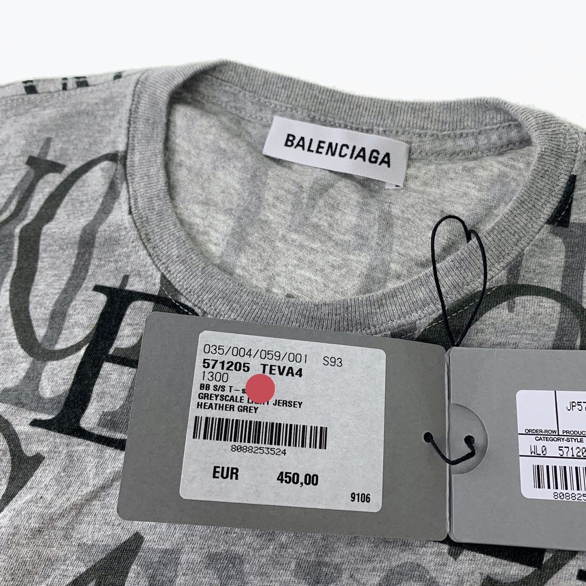 Balenciaga Balenciaga All Over Logo Grey T Shirt Size US M / EU 48-50 / 2 - 5 Thumbnail