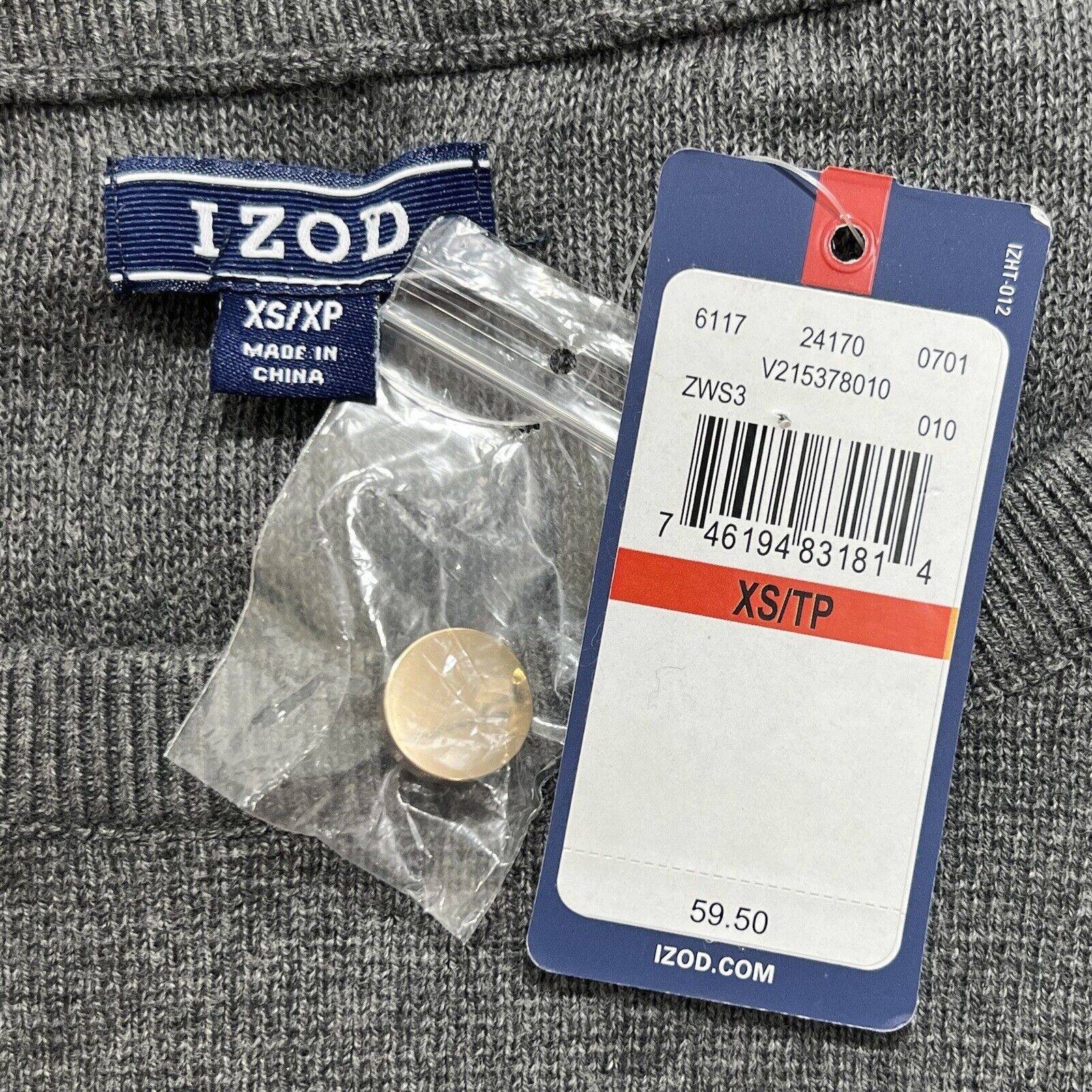 Izod IZOD Bell Sleeve Crewneck Pullover Sweater Gray Black Stripe Size XS / US 0-2 / IT 36-38 - 3 Thumbnail