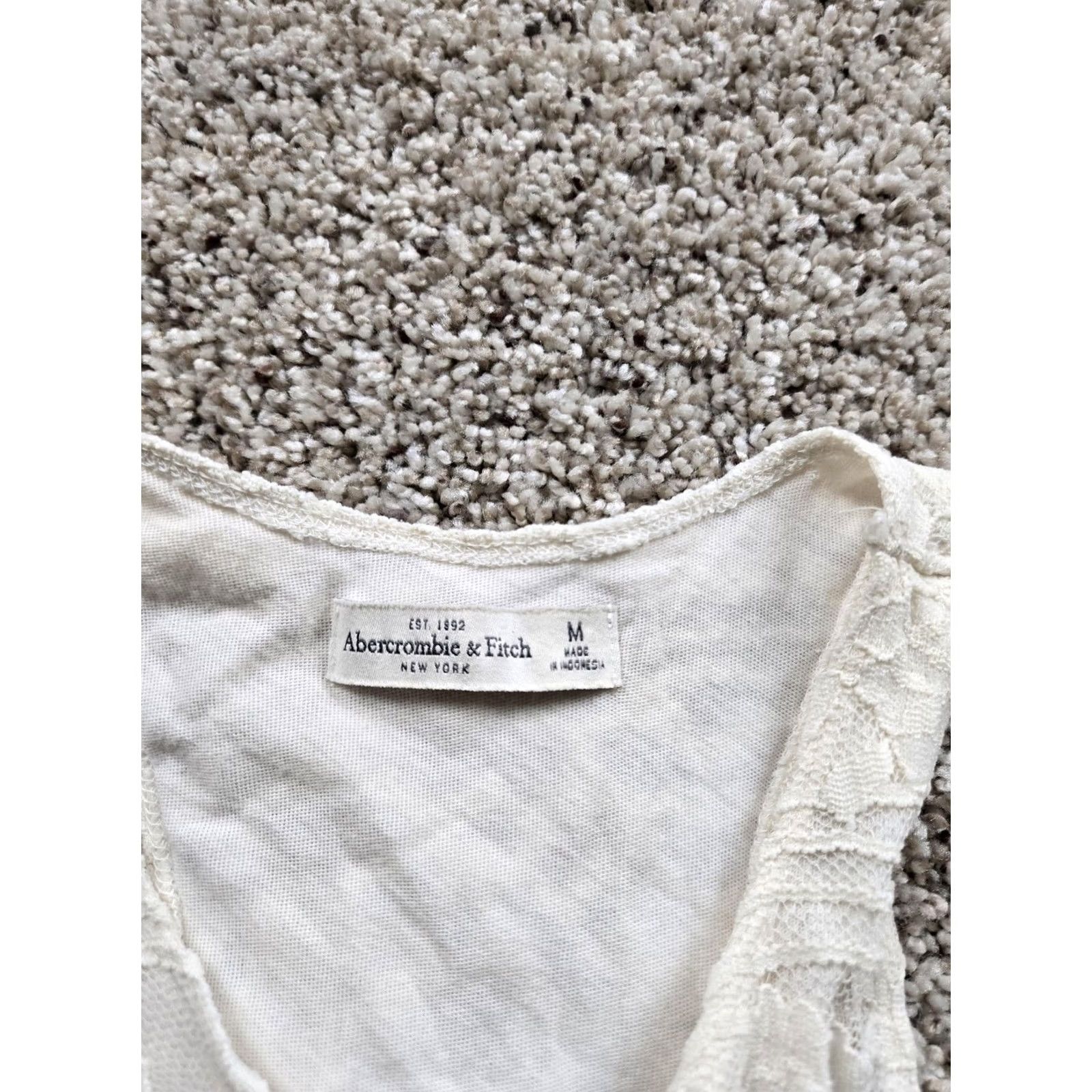 Abercrombie & Fitch Abercrombie & Fitch Dress Womens Medium White Lace Sleeveless Flare Tank Boho Size M / US 6-8 / IT 42-44 - 3 Thumbnail