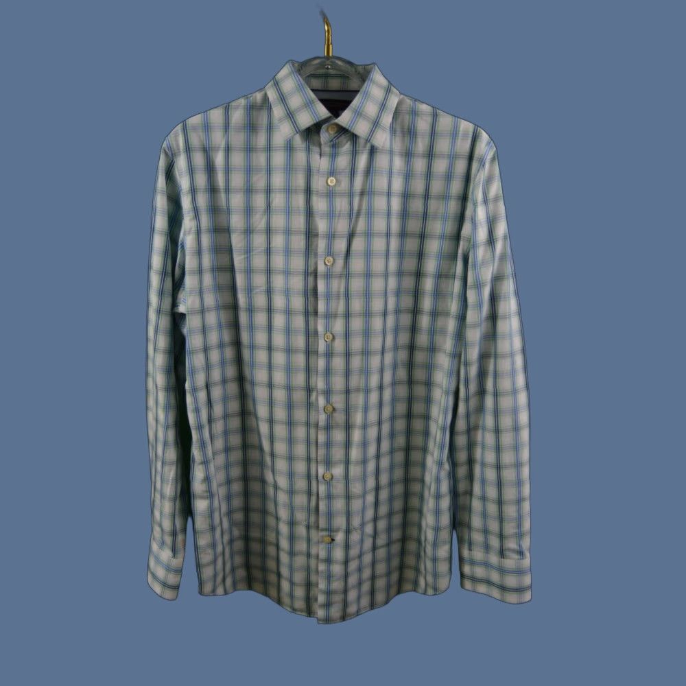 Banana Republic Banana Republic Shirt Men L/S Plaid Blue Green Slim Fit SZ L Button-Up Size US L / EU 52-54 / 3 - 1 Thumbnail