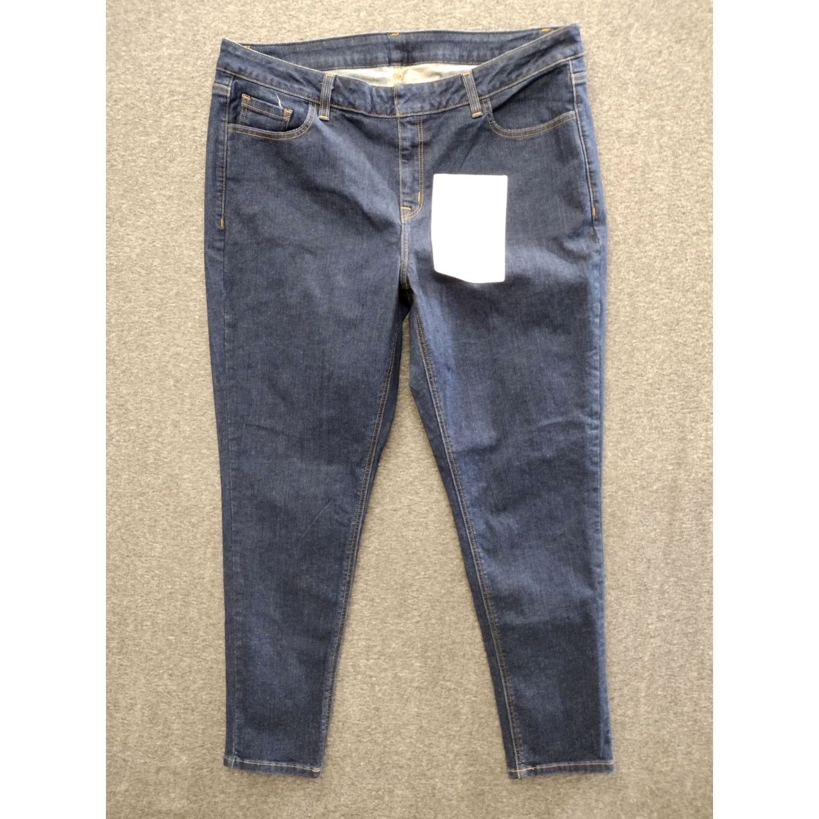 Vintage Unbranded Women's Dark Denim High Rise Tapered Jeans 18 Denim Jeans Slim 5-Pocket Blue 90s Adult Womens Jeans Size 40" / US 18 - 2 Thumbnail