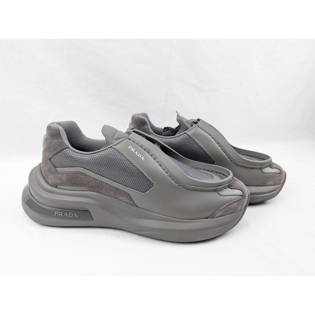 Prada o1rshd1 Spaz Rois Bike Sneakers in Marmo Size US 12 / EU 45 - 11 Thumbnail