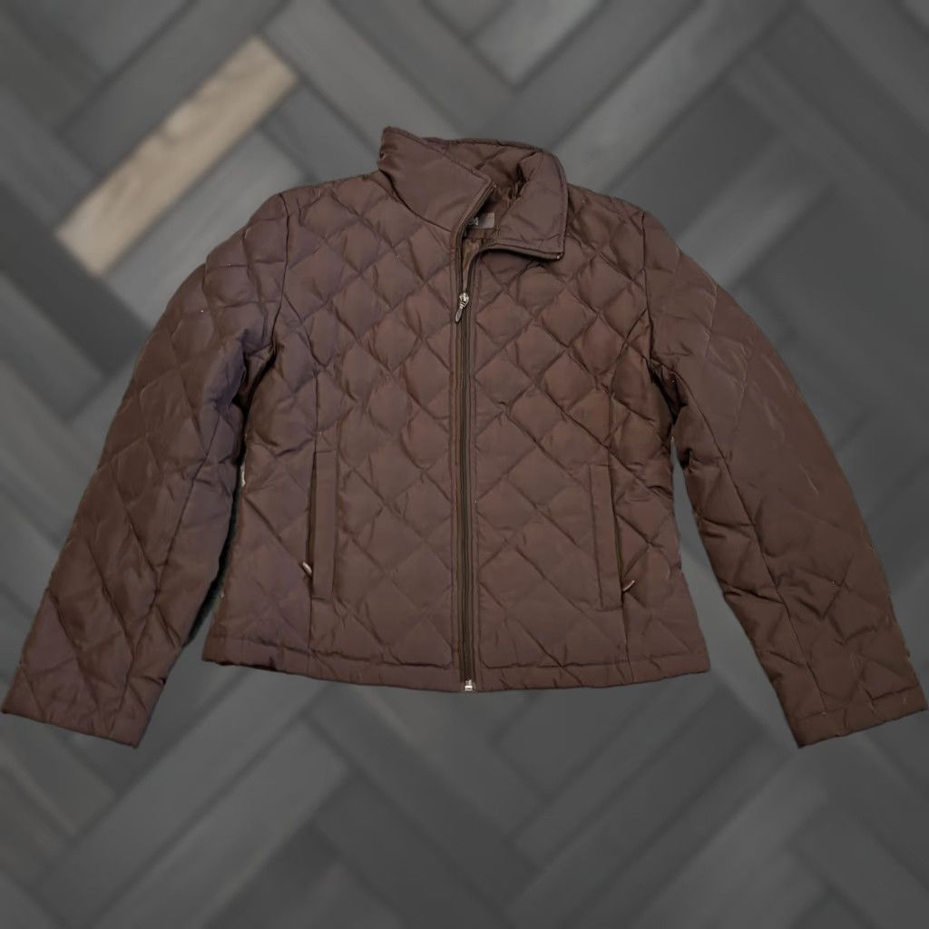 Kenneth Cole KENNETH COLE REACTION Puffer Jacket Womens Small Brown Quilted Polyester Zip Size S / US 4 / IT 40 - 1 Thumbnail