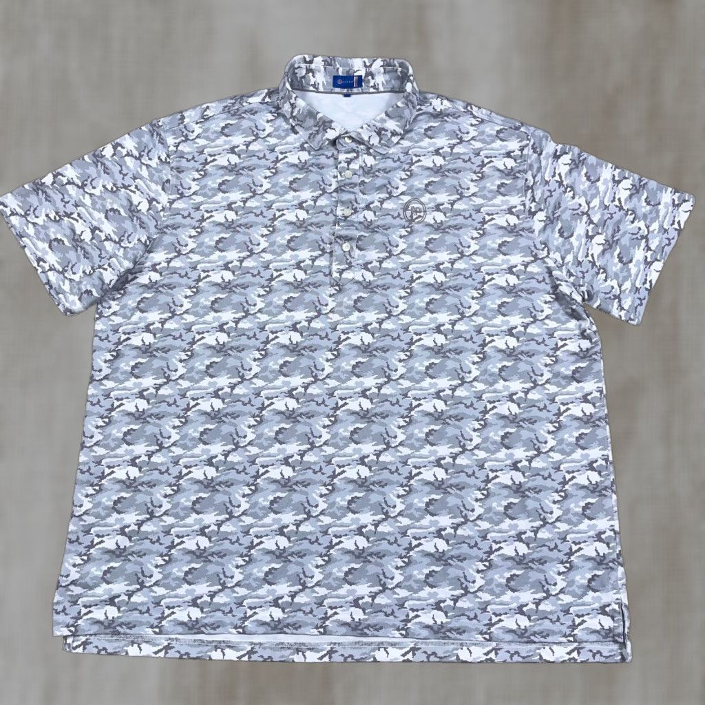 Vintage Stitch Polo Shirt Men 2XL Gray Camo Performance Golf Wicking Stretch - Shirt Adult 2XL Gray Camouflage Polo Size US XXL / EU 58 / 5 - 1 Thumbnail