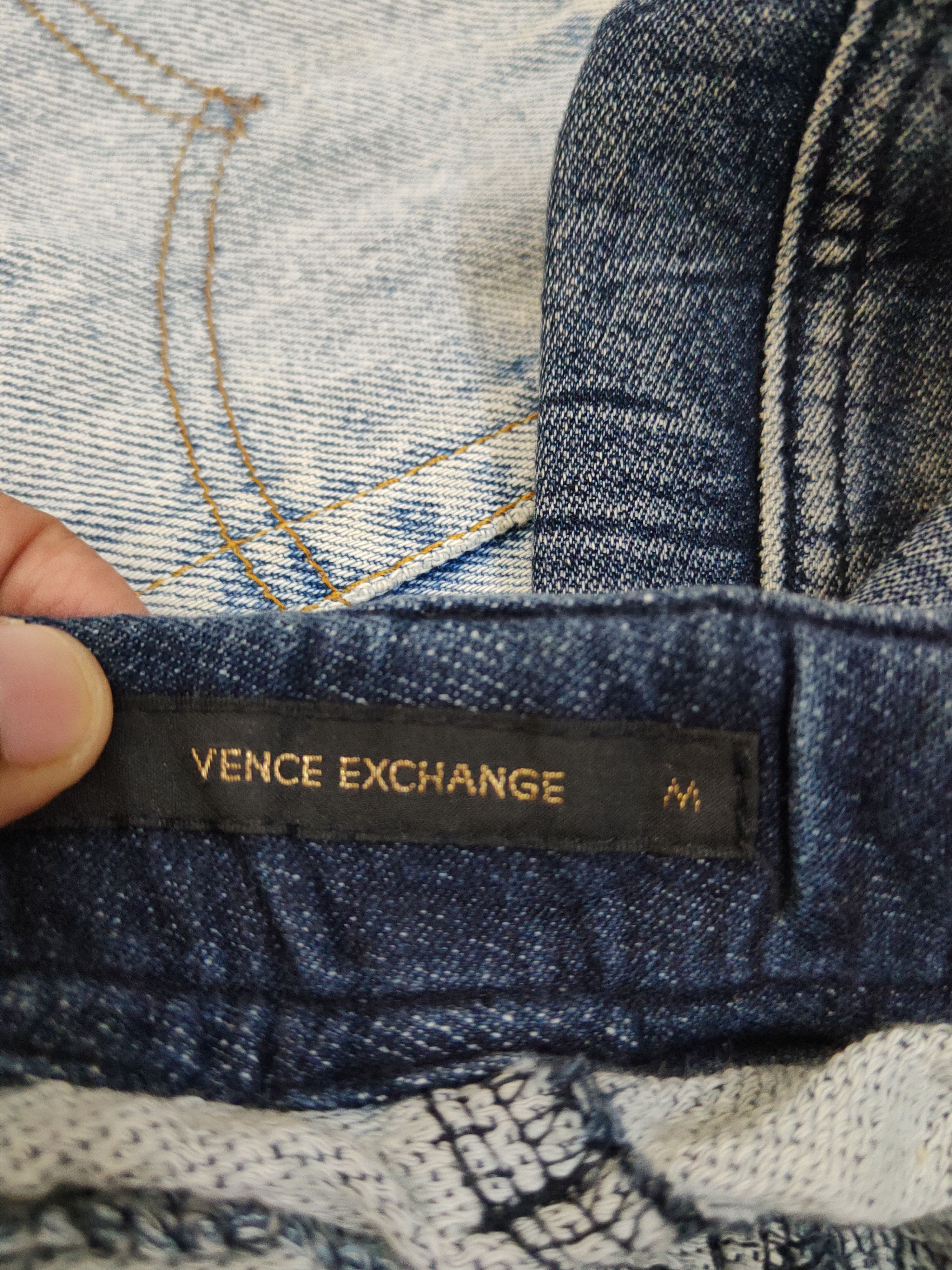 Japanese Brand Vence Exchange Blue Distressed Ripped Jogger Jeans #W2079 Size US 31 - 13 Thumbnail