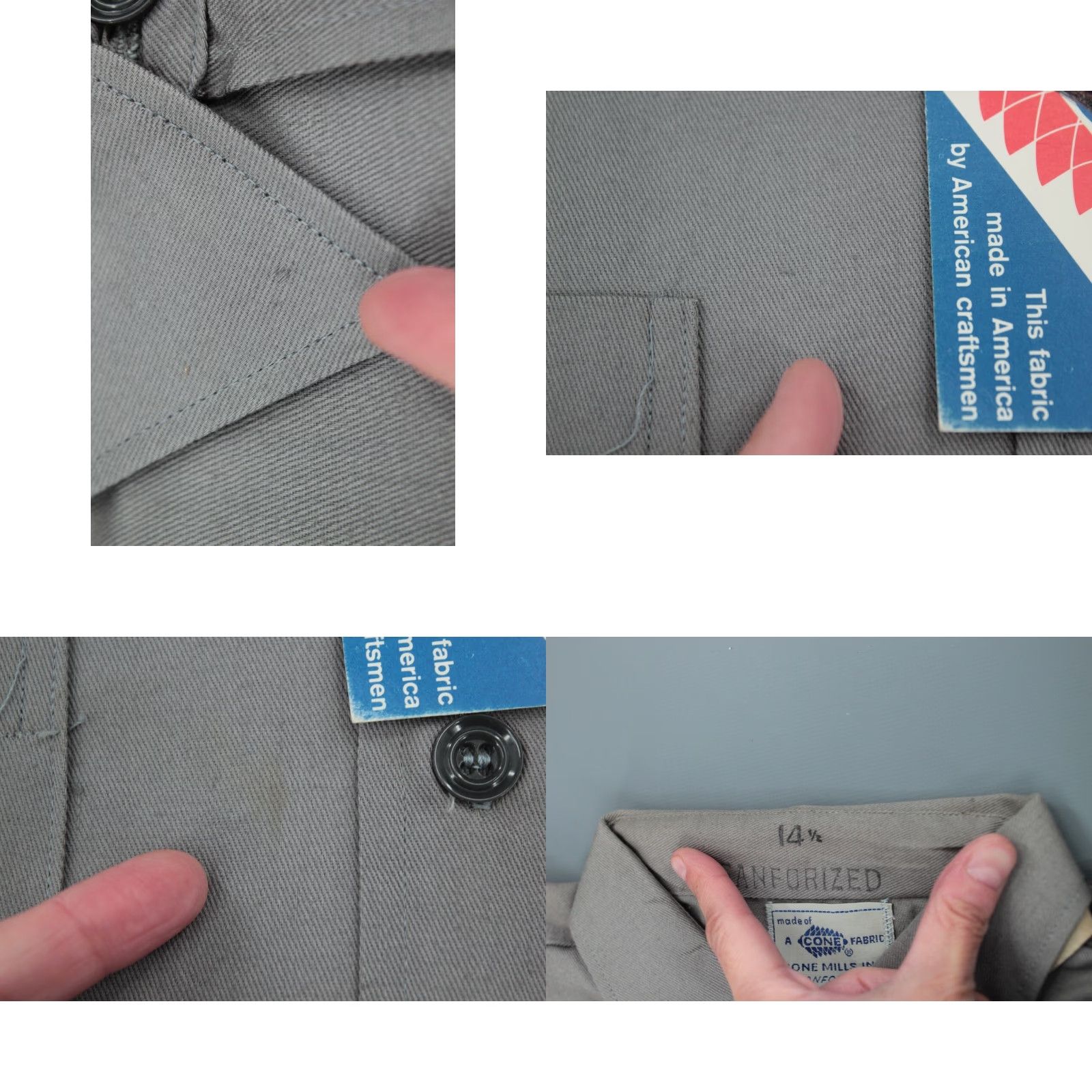 Vintage VINTAGE Cone Mills Inc Grey Work Shirt Small 60s NOS Deadstock Workwear Shirts Men’s 1960s Grey Permanent Unworn Size US S / EU 44-46 / 1 - 8 Thumbnail