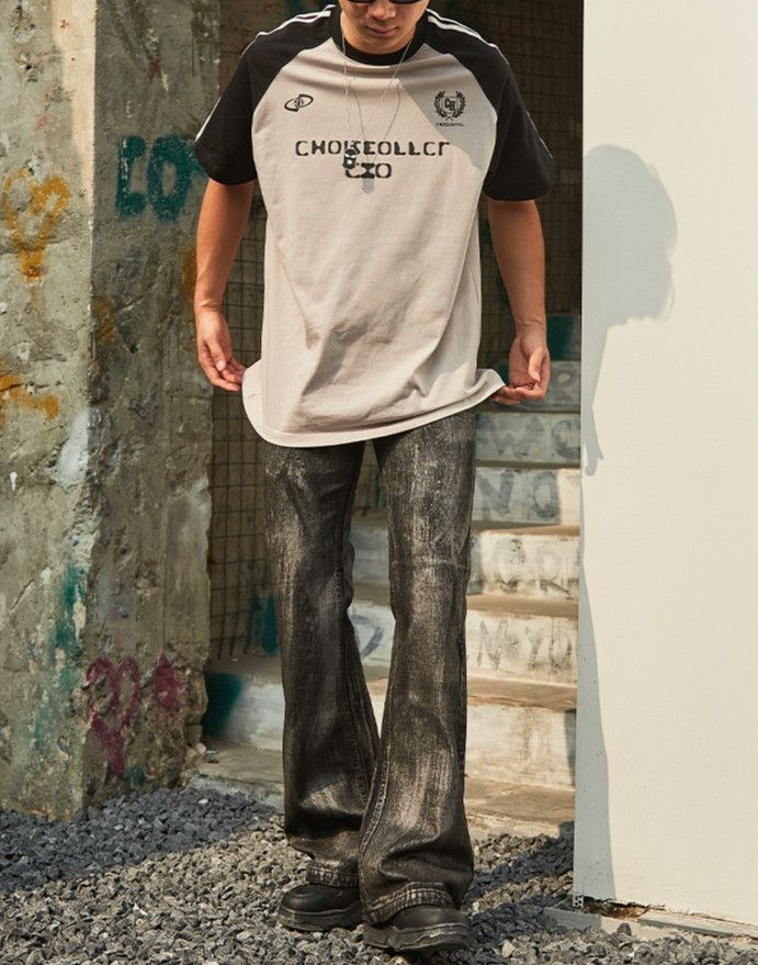 Jean × Vintage Washed Waxing Worn-out Bootcut Jeans Size US 29 - 1 Thumbnail
