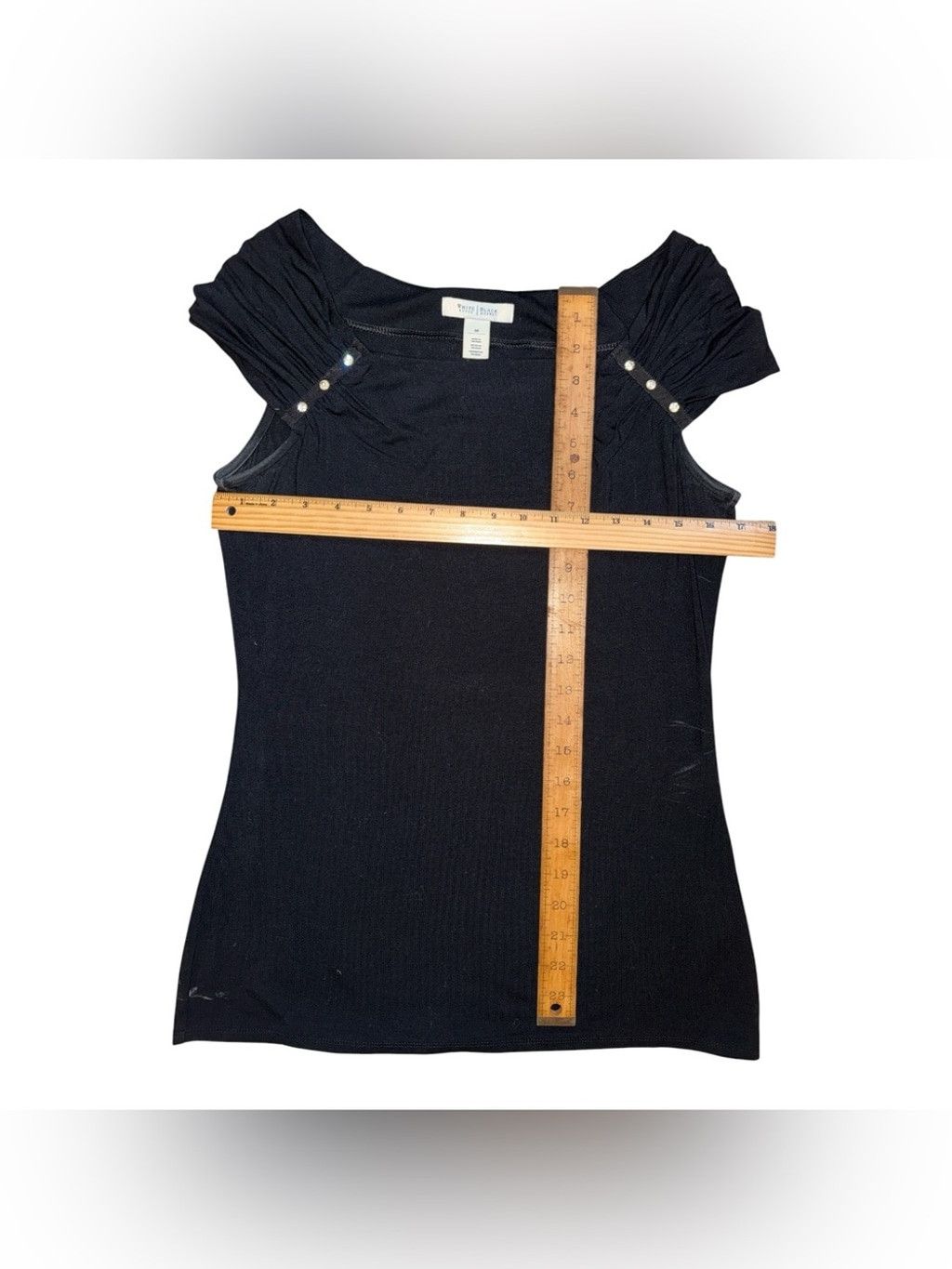 White House Black Market White House Black Market Elegant Black Cap Sleeve Top- Mediu Size M / US 6-8 / IT 42-44 - 4 Thumbnail