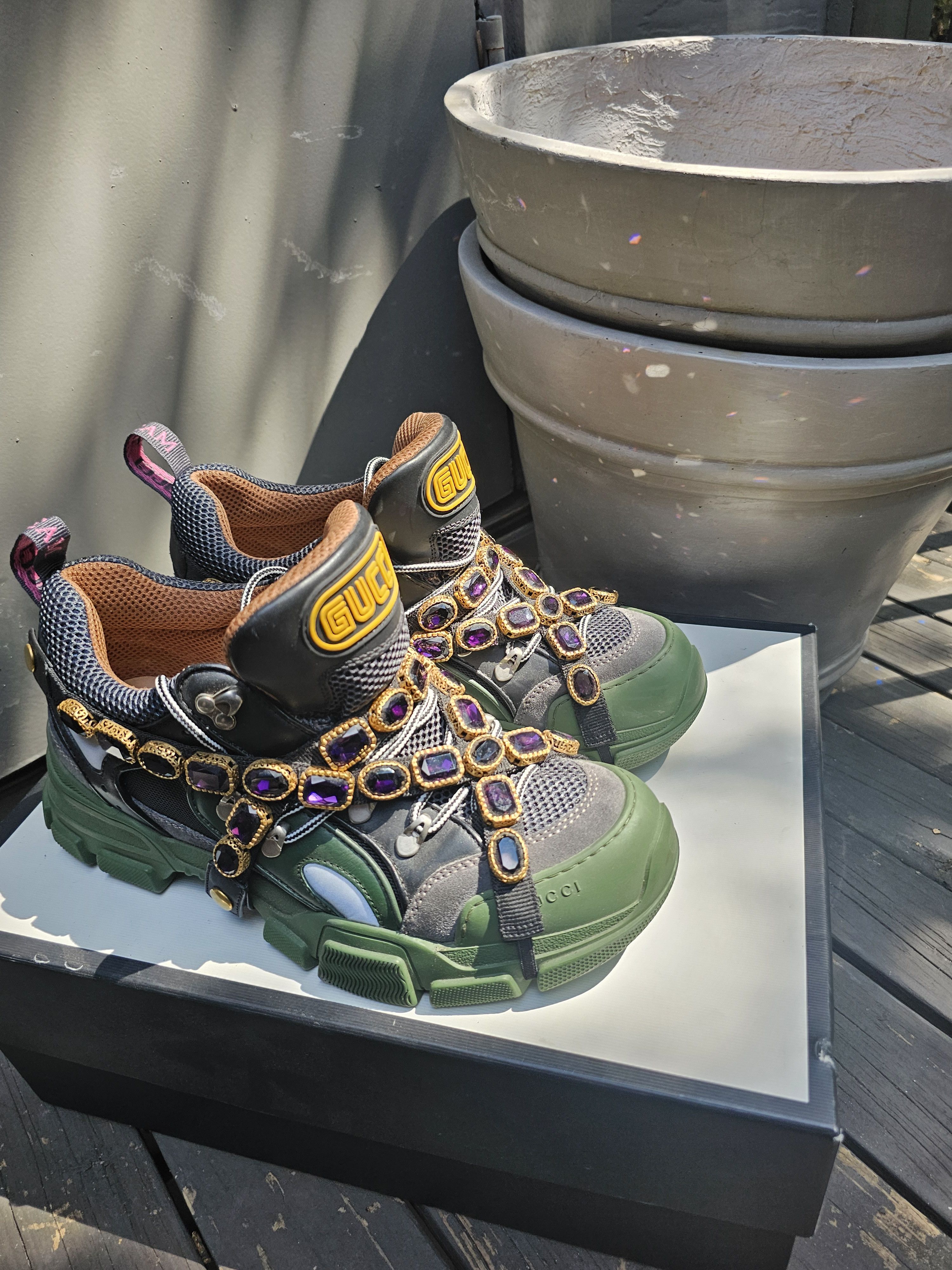 Gucci Gucci Flashtrek SEGA green with Swarovski crystals | Grailed