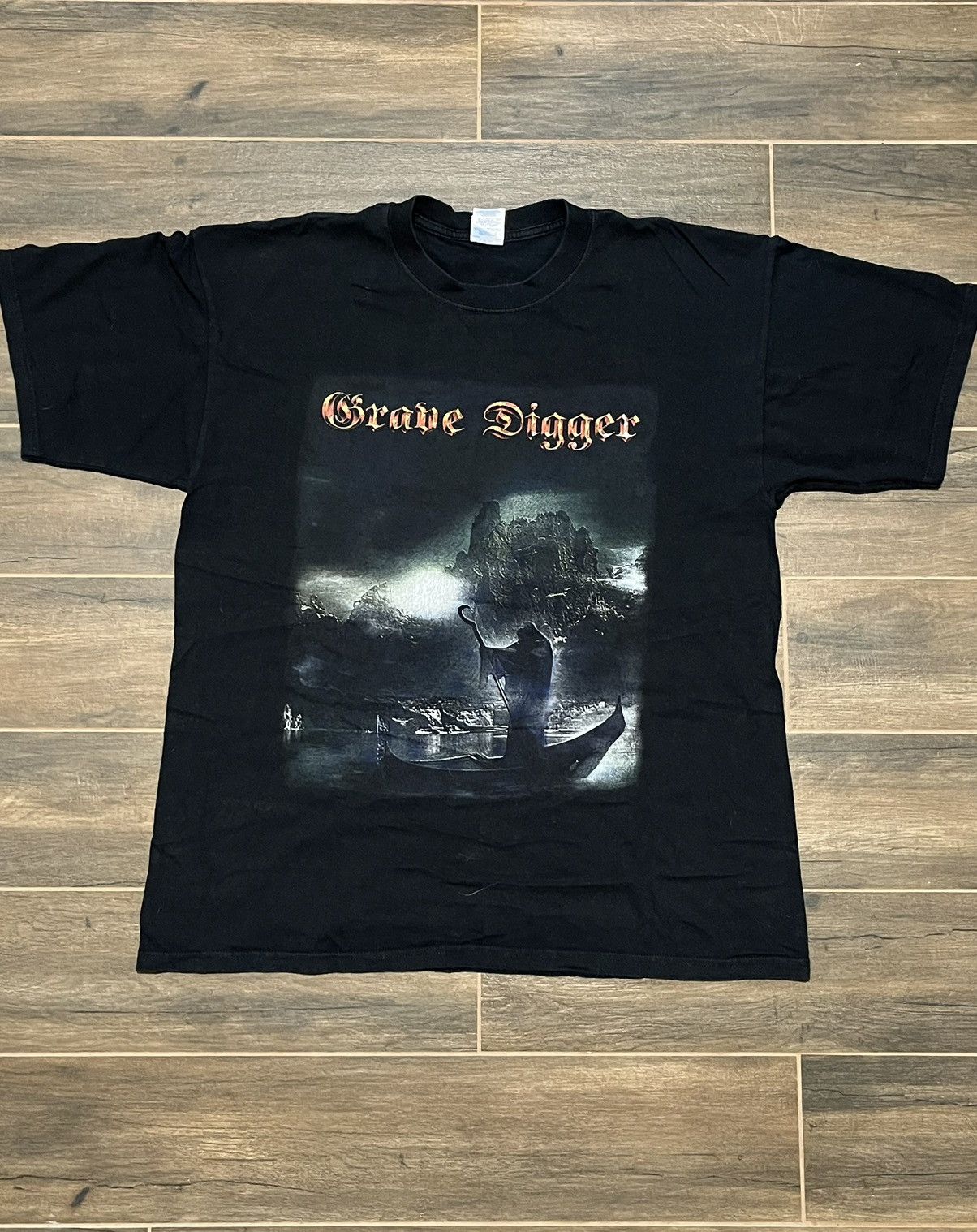 vintage Grave digger Saxon Rage Accept Manowar metal t shirt