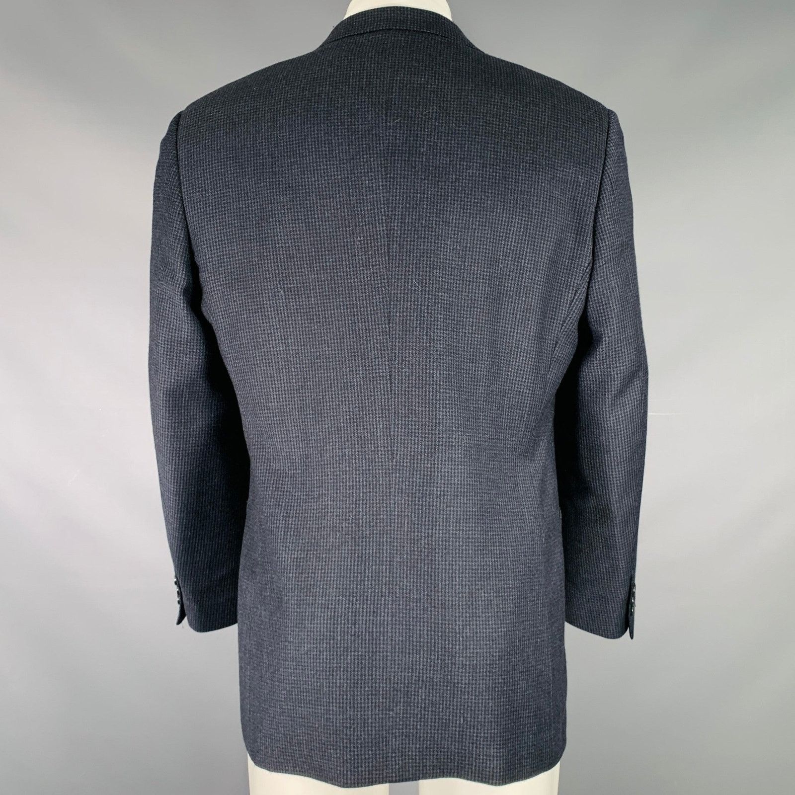U.S. Polo Assn. POLO Black Navy Wool Houndstooth Sport Coat Size 40R - 4 Thumbnail