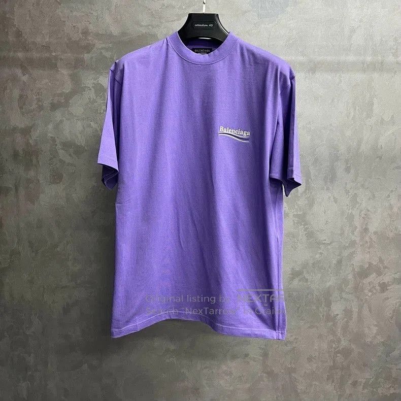 Balenciaga Balenciaga Purple Logo Print Short Sleeve T-shirt. Size US XXS / EU 40 - 1 Thumbnail