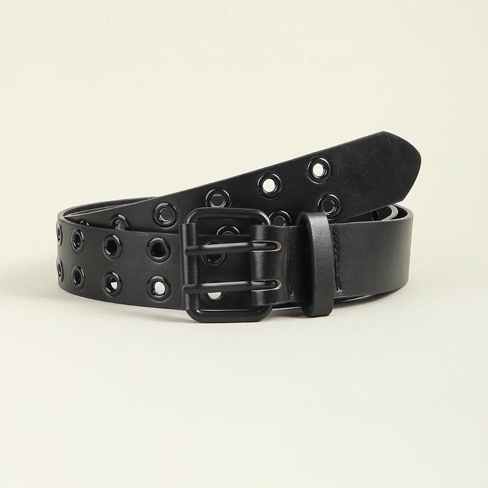 Vintage black Belts Women PU Leather Western Y2K Girls Belt Size ONE SIZE - 5 Thumbnail