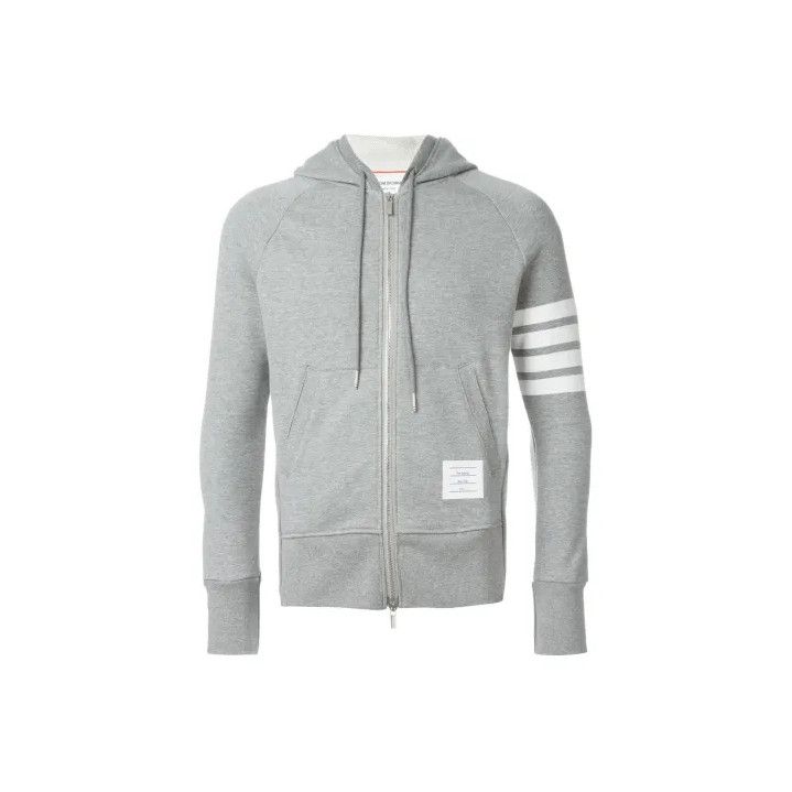 Thom Browne Thom Browne Gray Zip-Up Hoodie Jacket Size US XS / EU 42 / 0 - 1 Thumbnail