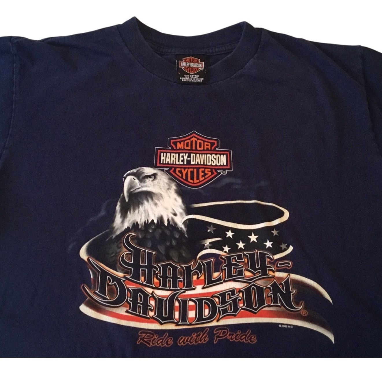 Harley Davidson Harley-Davidson T-Shirt Blue Large Liberty Boston Hts Ohio Size US L / EU 52-54 / 3 - 2 Thumbnail