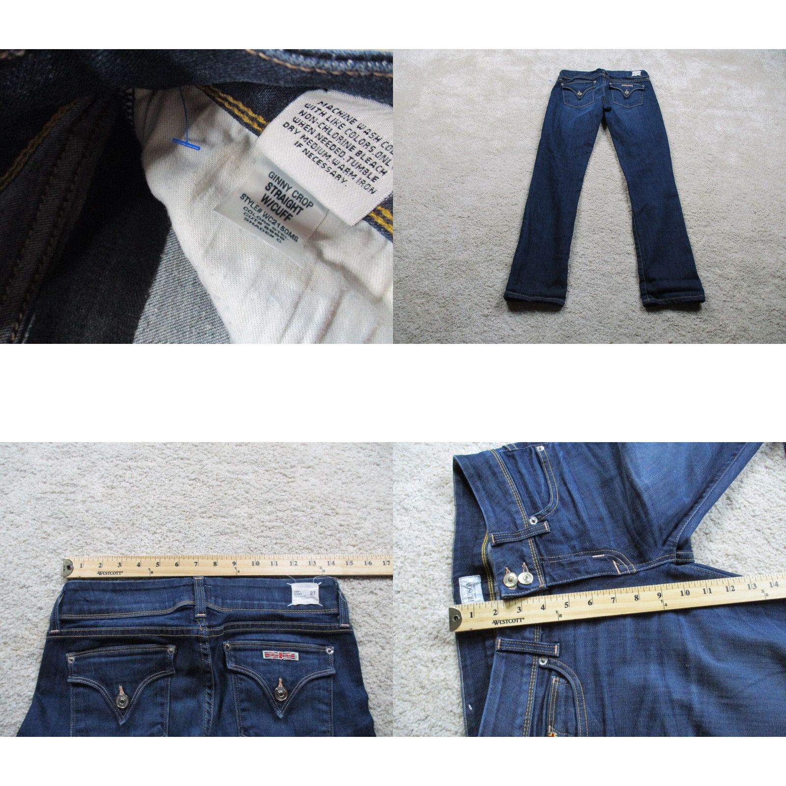 Hudson Hudson Jeans Womens 27 Blue Ginny Crop Straight Denim Cotton Stretch Grailed