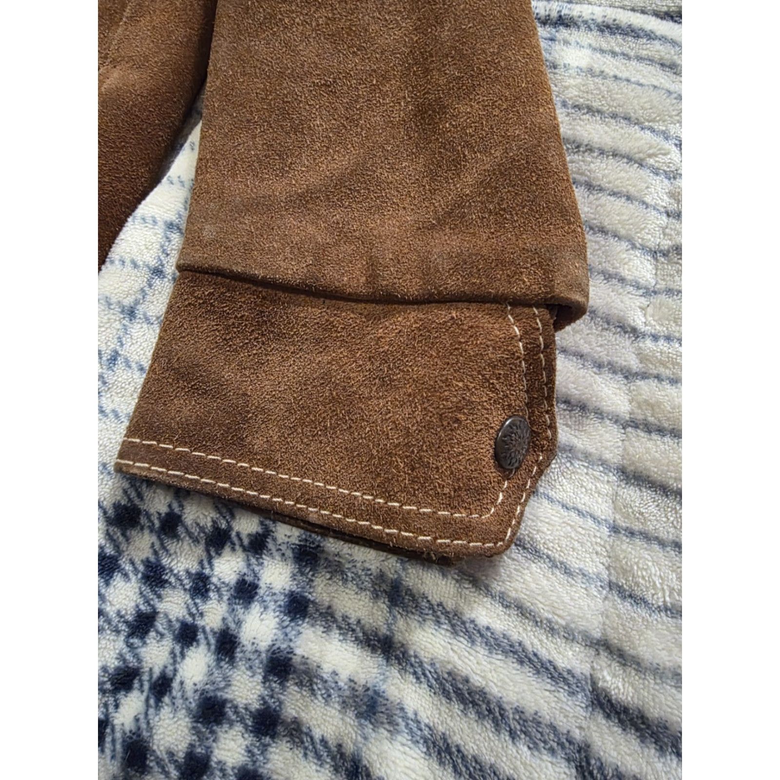 Vintage VINTAGE Pioneer Wear Western Suede Leather Jacket Chore Look Sherpa Lined Men's Small Brown 1970s US Size US S / EU 44-46 / 1 - 4 Thumbnail