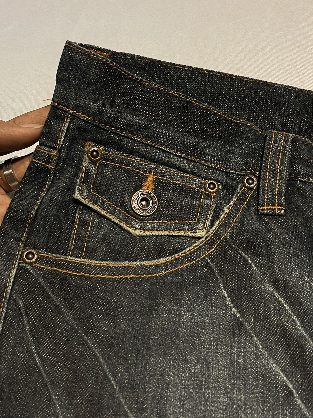 Japanese Brand × Vintage Vintage Nylaus Distressed Denim Lightning Flare Jeans Size US 30 / EU 46 - 9 Thumbnail