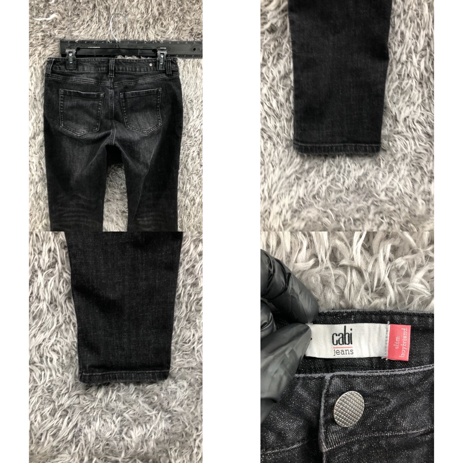 Vintage Cabi Jeans Slim Boyfriend Size 4 Womens Dark Wash Black Denim 5-Pocket Design Jeans Pattern: Solid Modern Womens Jeans Size 27" / US 4 / IT 40 - 8 Thumbnail