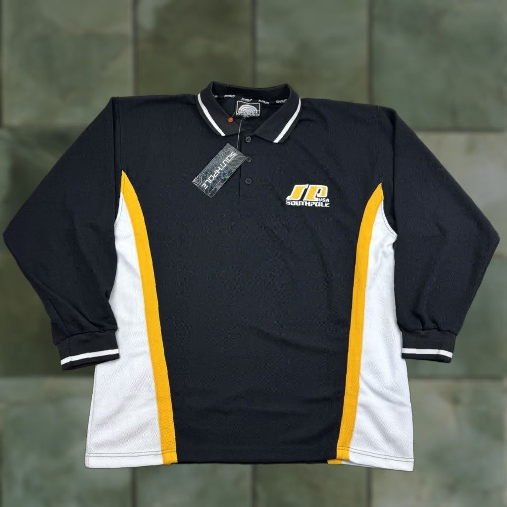Southpole VINTAGE Southpole Polo Shirt Men XL Black Heavyweight Y2K 2000s Size US XL / EU 56 / 4 - 1 Thumbnail