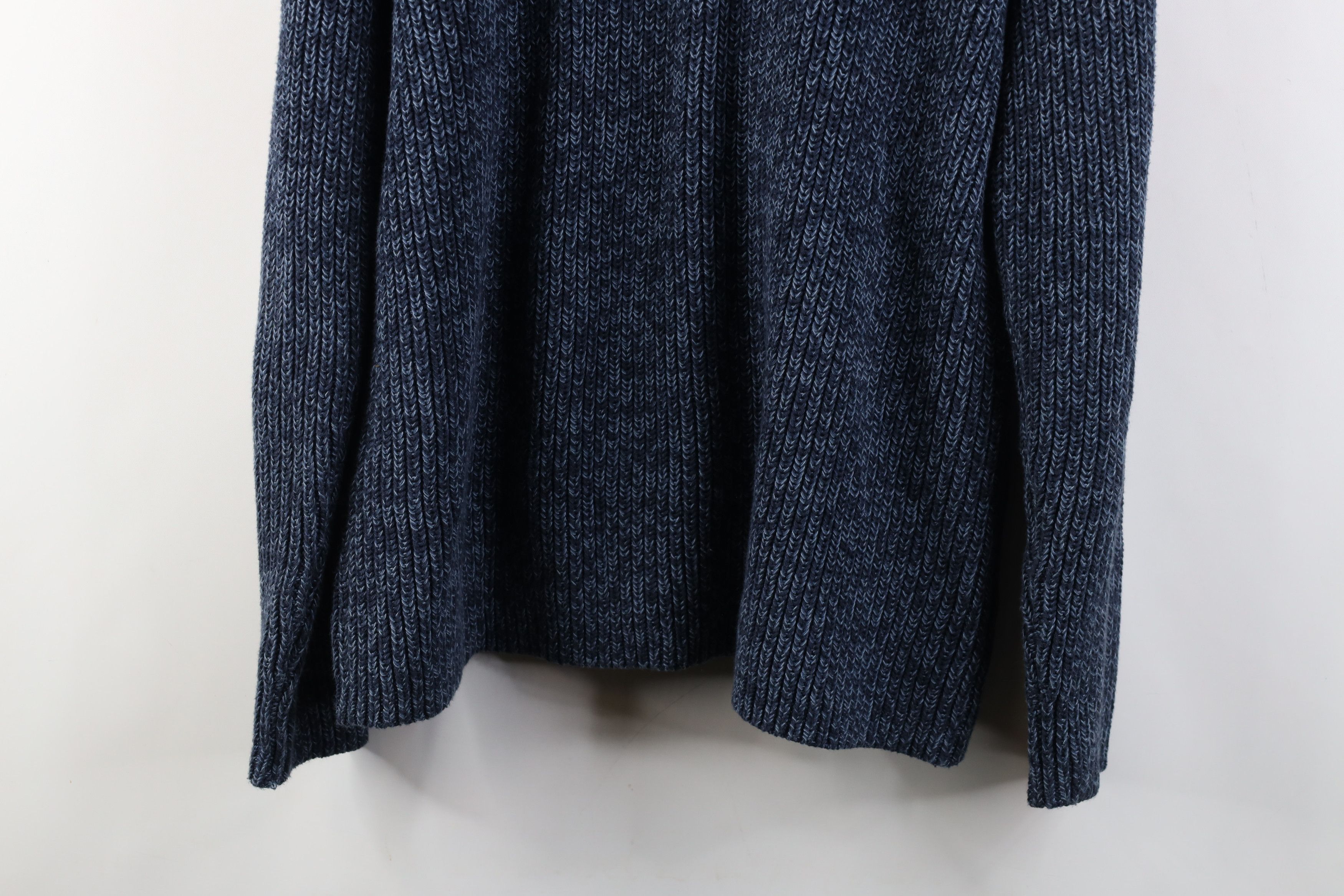 L.L. Bean Vintage 90s LL Bean Ribbed Knit Henley Sweater Blue Cotton Size US L / EU 52-54 / 3 - 11 Thumbnail