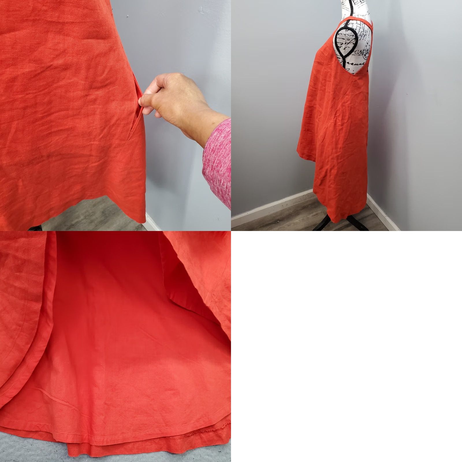 Banana Republic Banana Republic Shift Dress Womens 6P Orange Sleeveless Knee Length Linen Size M / US 6-8 / IT 42-44 - 8 Thumbnail