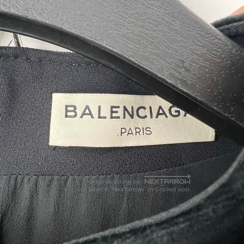 Balenciaga Balenciaga Black velvet heavy embroidery short-sleeve Size XS / US 0-2 / IT 36-38 - 5 Thumbnail