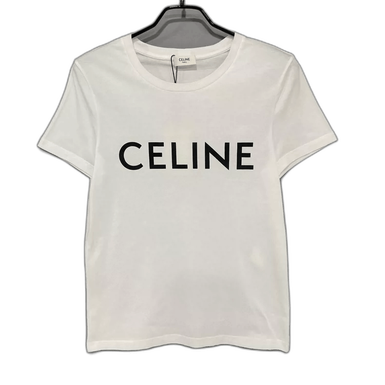 Celine Celine White Logo Short Sleeve T-shirt Size S / US 4 / IT 40 - 1 Thumbnail