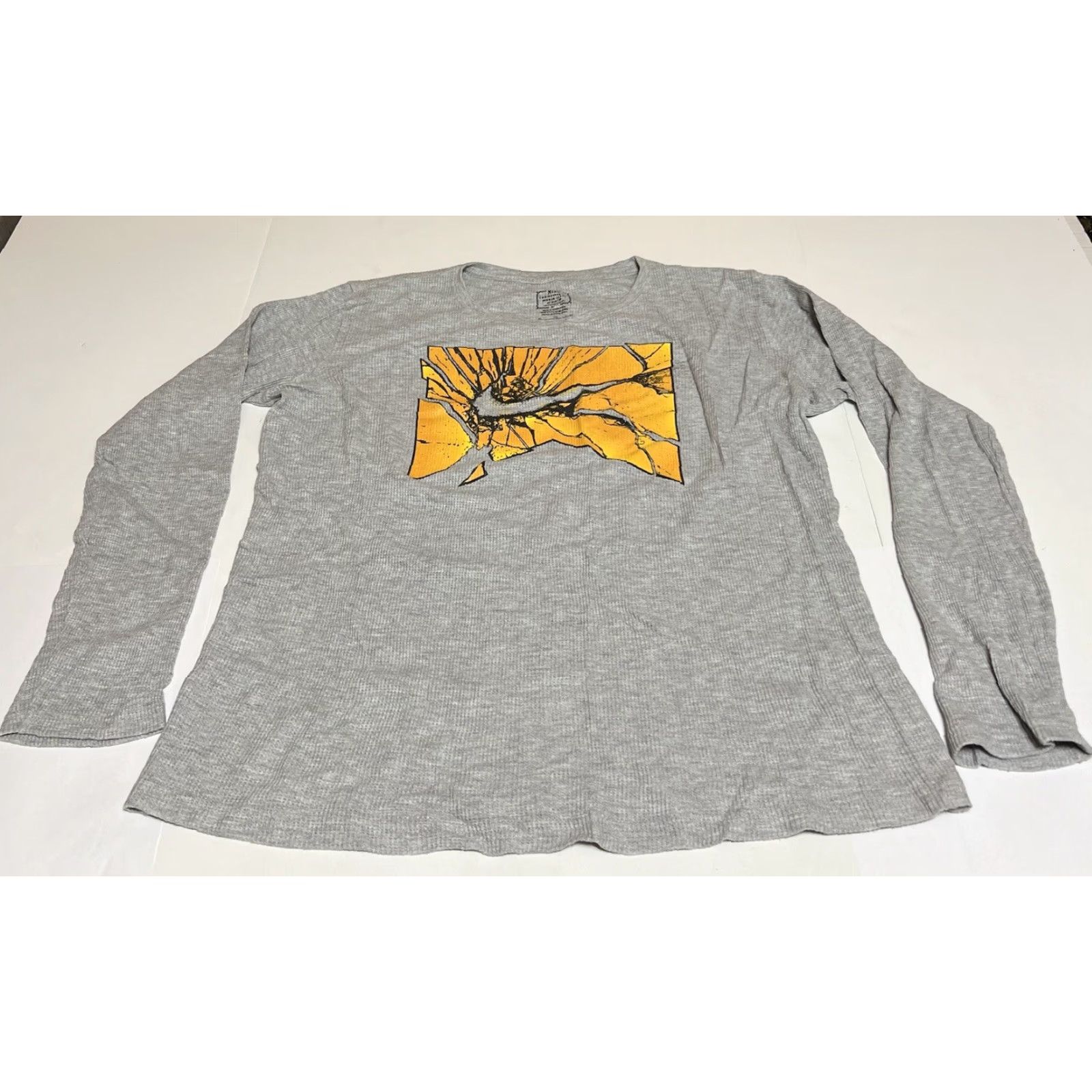 Nike Nike Women XL Top T-Shirt Swoosh Logo Waffle Knit Long Sleeve Shirt Pullover Crew Neck Size XL / US 12-14 / IT 48-50 - 2 Thumbnail