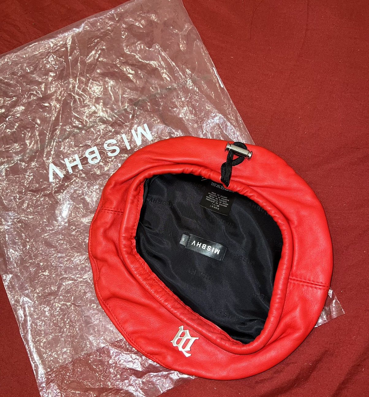Misbhv MISBHV red vegan leather beret ❤️‍🔥🌶️ Size ONE SIZE - 7 Thumbnail