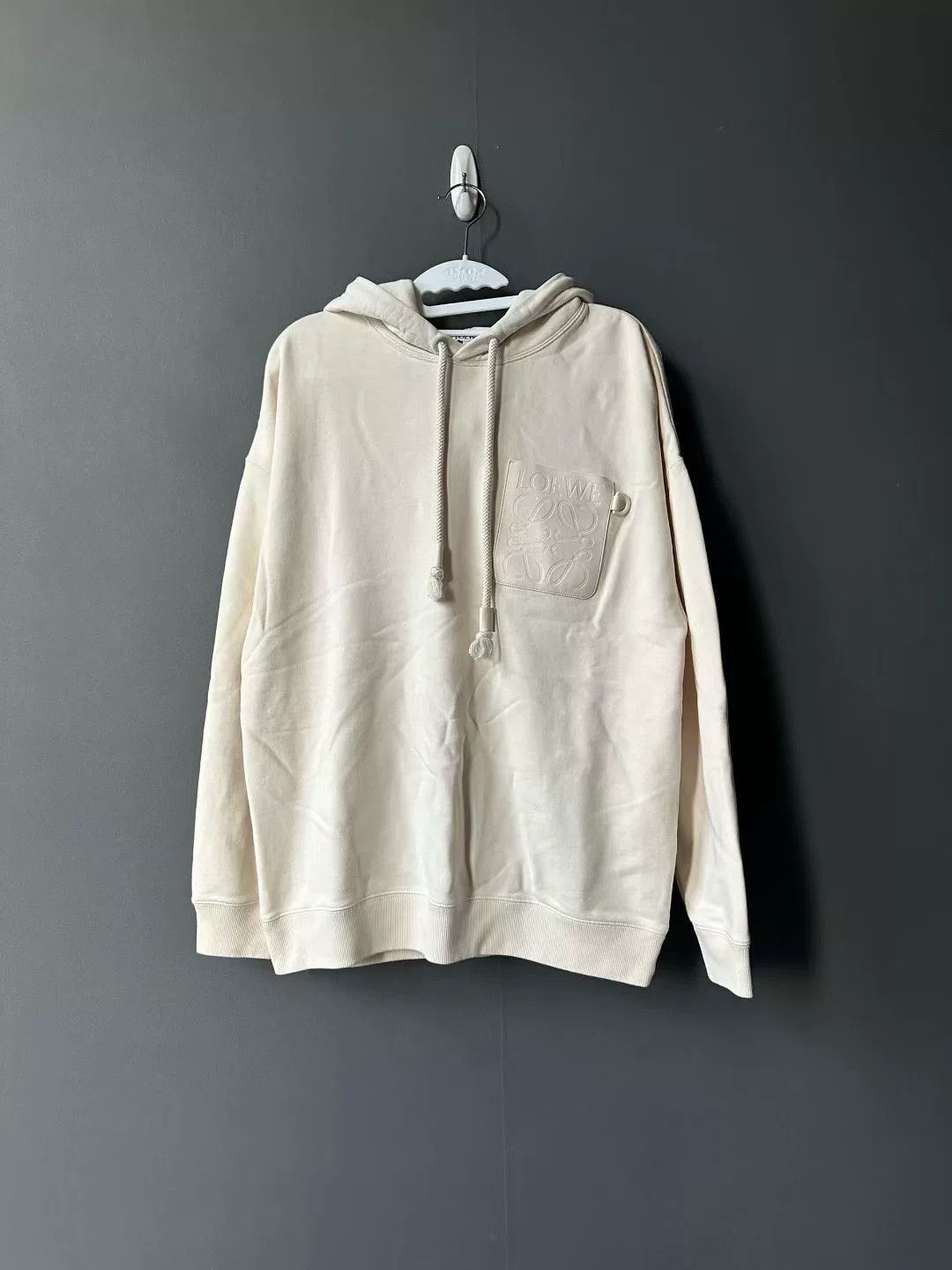 Loewe Loewe White Leather Tag Hoodie Size US S / EU 44-46 / 1 - 1 Thumbnail