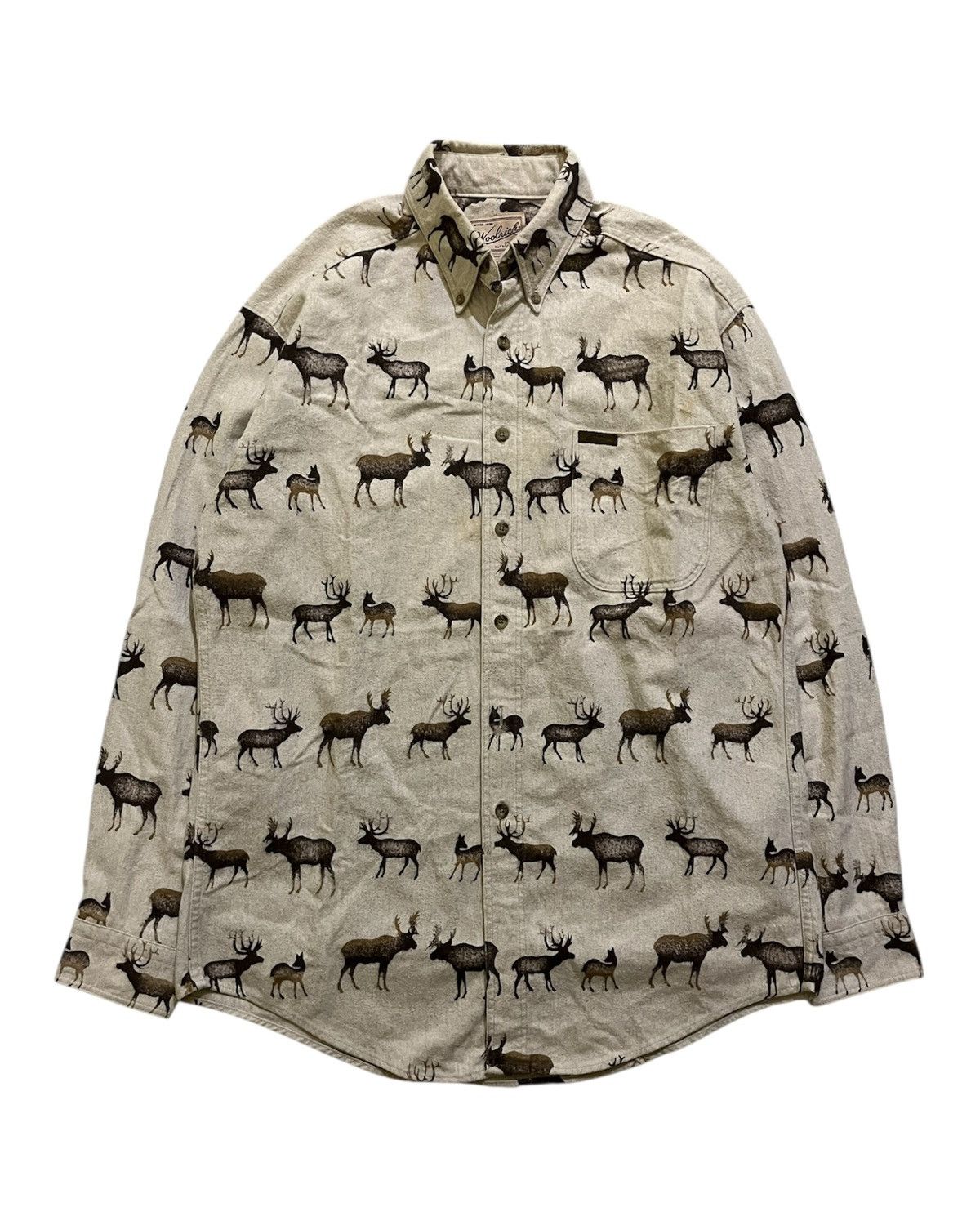 Vintage 1990s Woolrich All Over Print Hunting Flannel Size US L / EU 52-54 / 3 - 1 Thumbnail