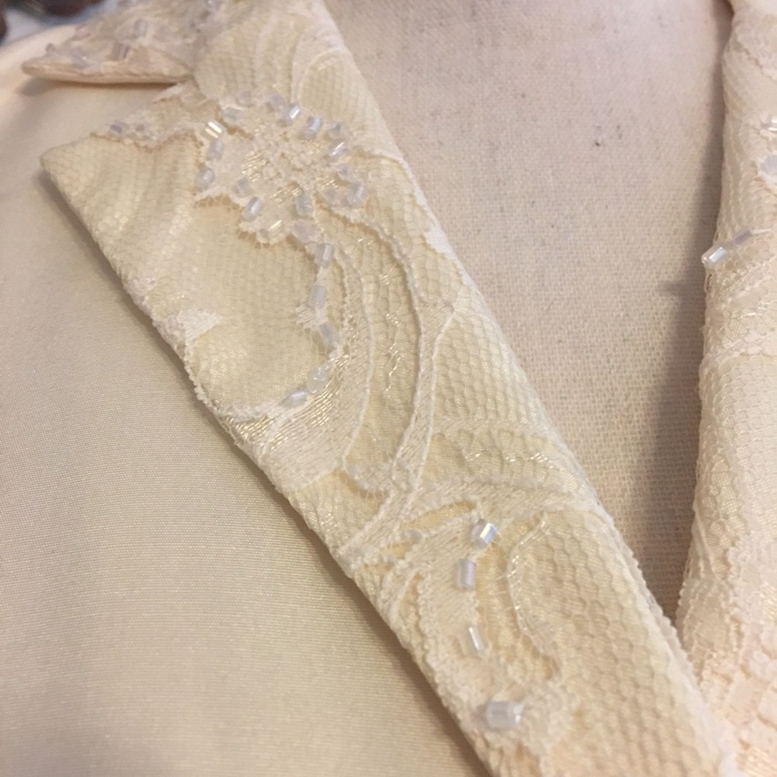 Designer KIR elegant cream lace beaded skirt suit set 6 Size M / US 6-8 / IT 42-44 - 3 Thumbnail