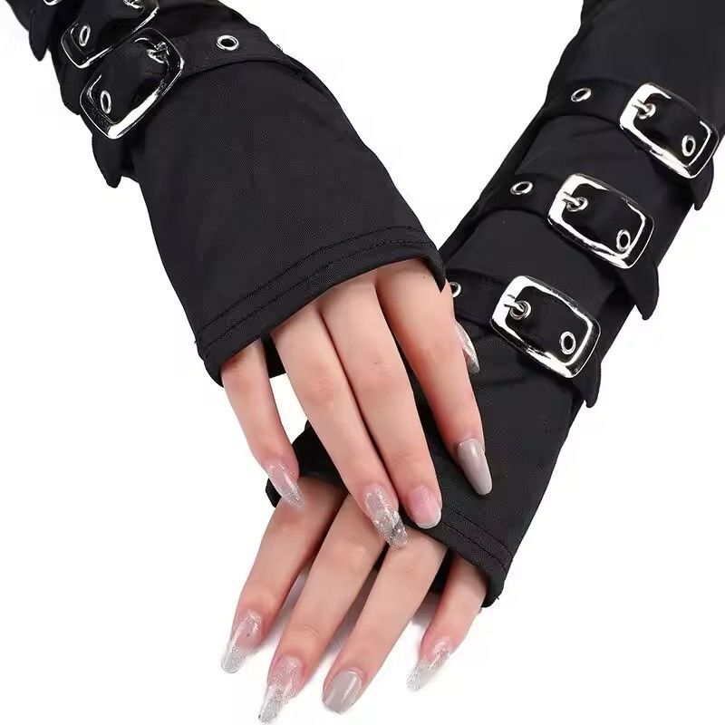 Other Women Half Finger Buckle Belt Glove Size ONE SIZE - 2 Thumbnail