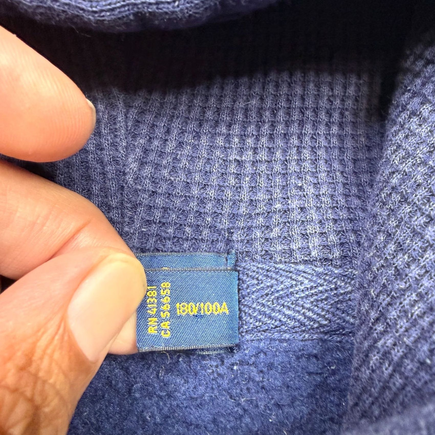 Polo Ralph Lauren Vintage Polo Ralph Lauren Hoodie Size L Blue Thermal Lined Full Zip Sweatshirt Size US L / EU 52-54 / 3 - 5 Thumbnail