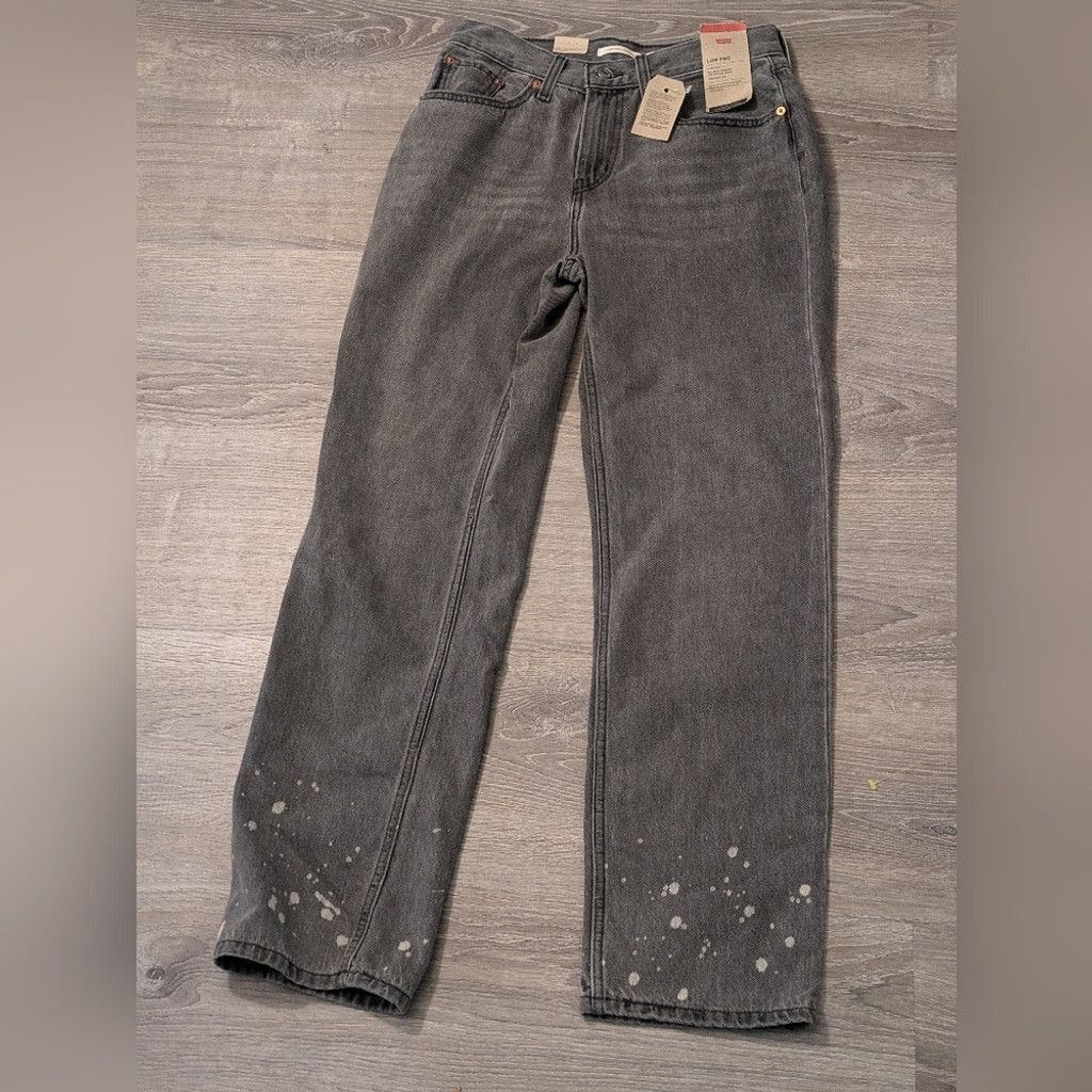 Levi's Levi's gray low pro straight paint splatter jeans size 27 Size 27" / US 4 / IT 40 - 2 Thumbnail