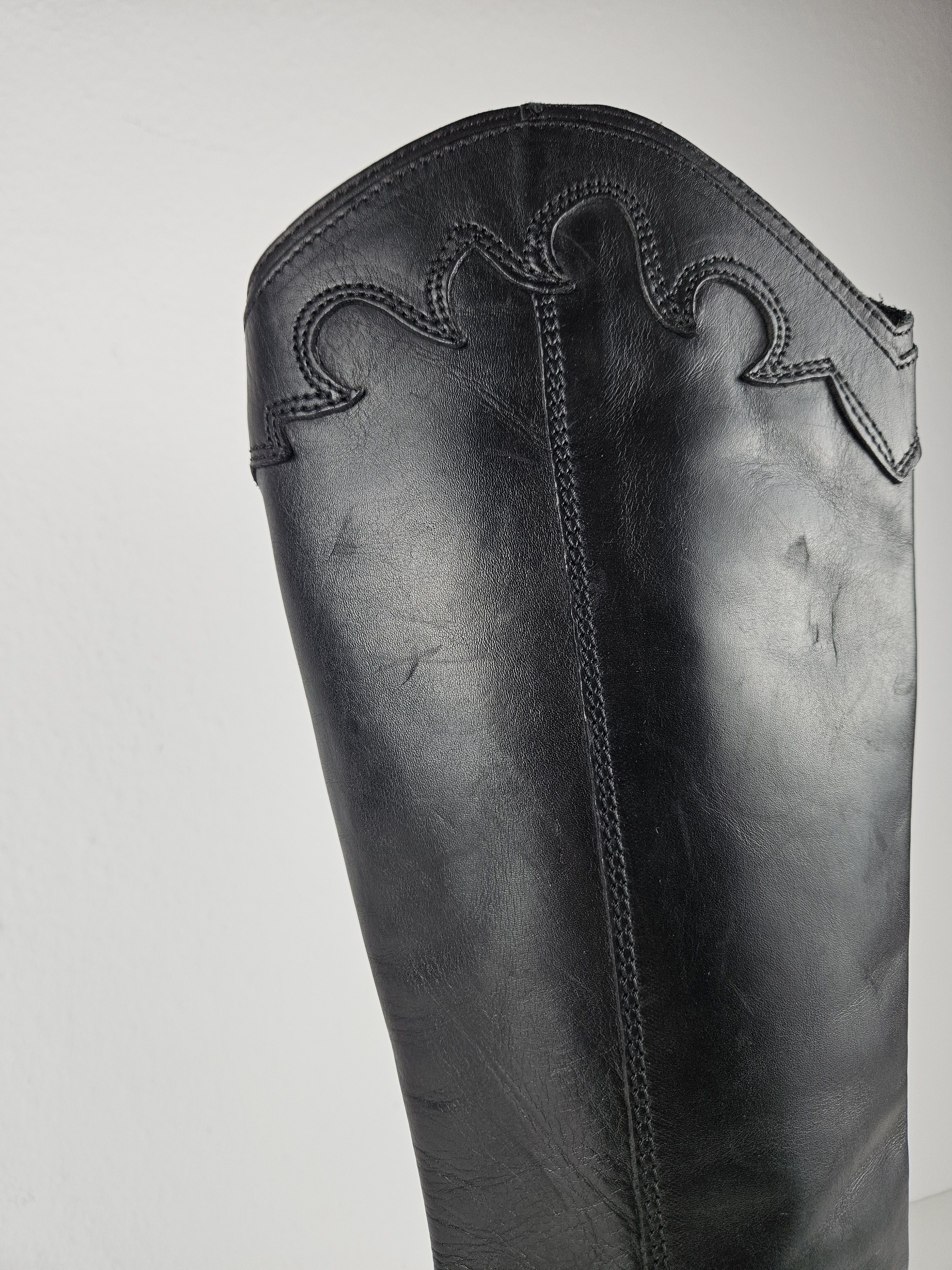 Vintage Vintage leather high heel pointed toe cowboy boots Size US 10 / IT 40 - 17 Thumbnail