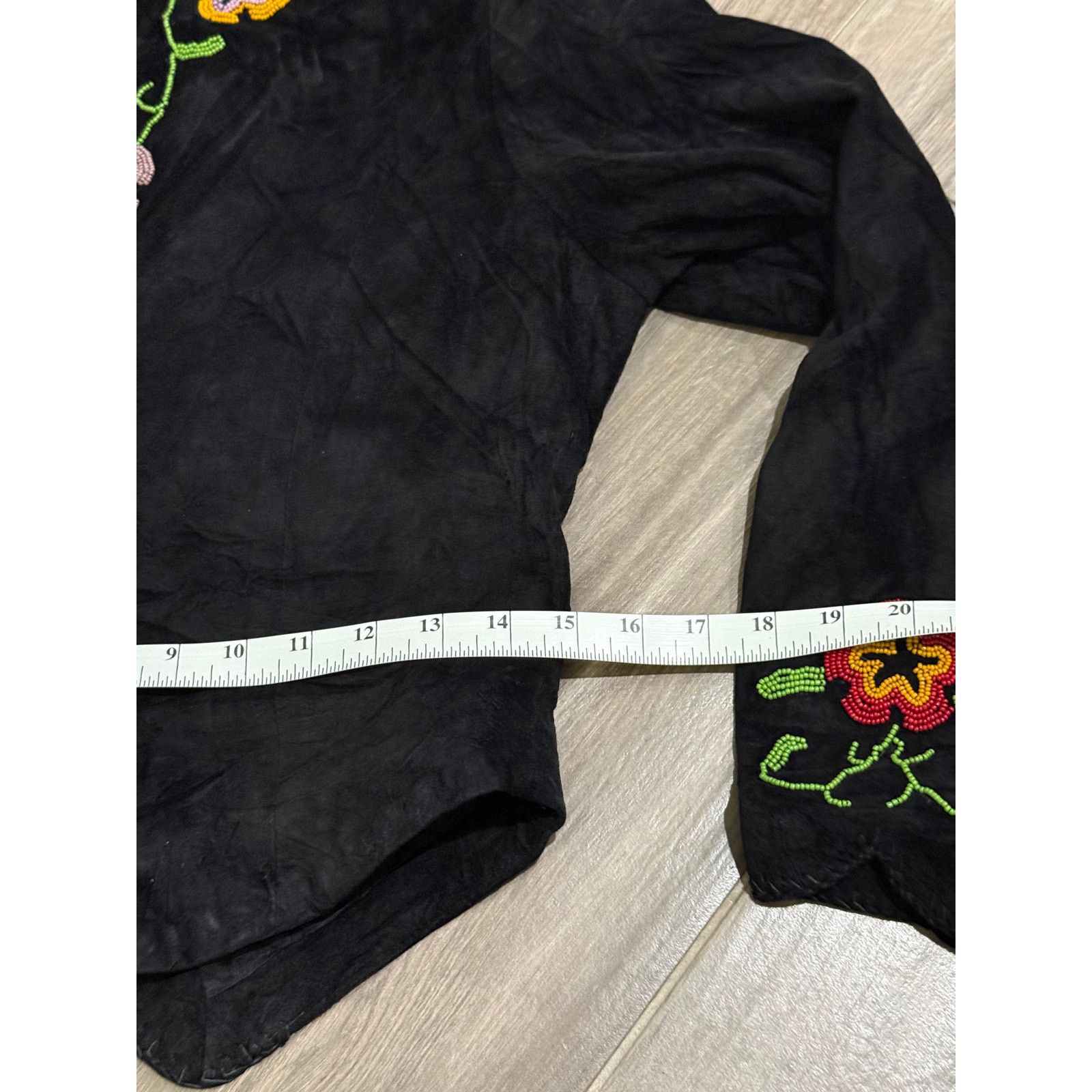 Vintage Vintage 80s Floral Beaded Suede Cropped Women's Jacket Size S / US 4 / IT 40 - 7 Thumbnail