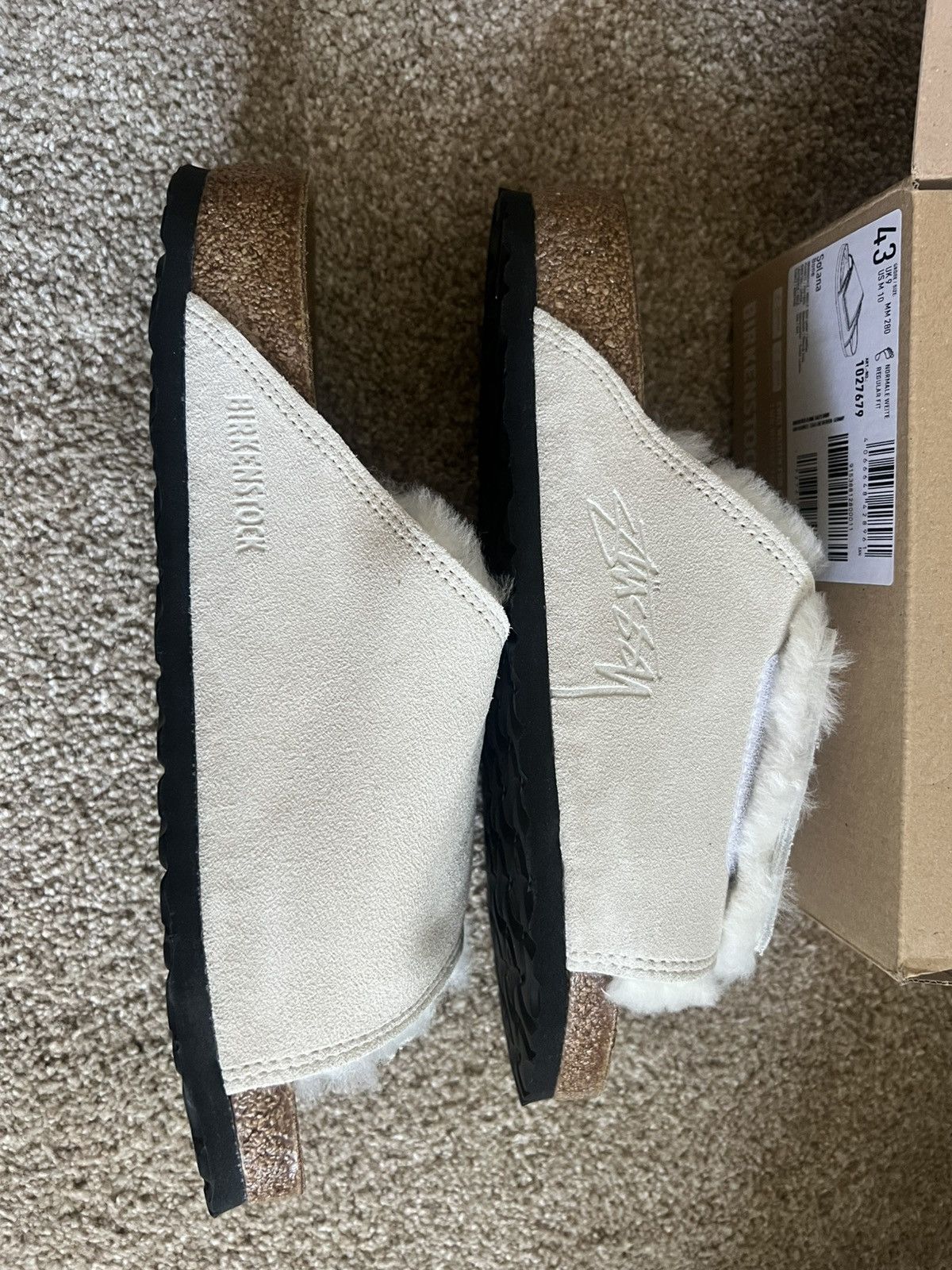 Stussy Birkenstock x Stussy Solana Shearling Slide 'Bone' Size US 10 / EU 43 - 5 Thumbnail