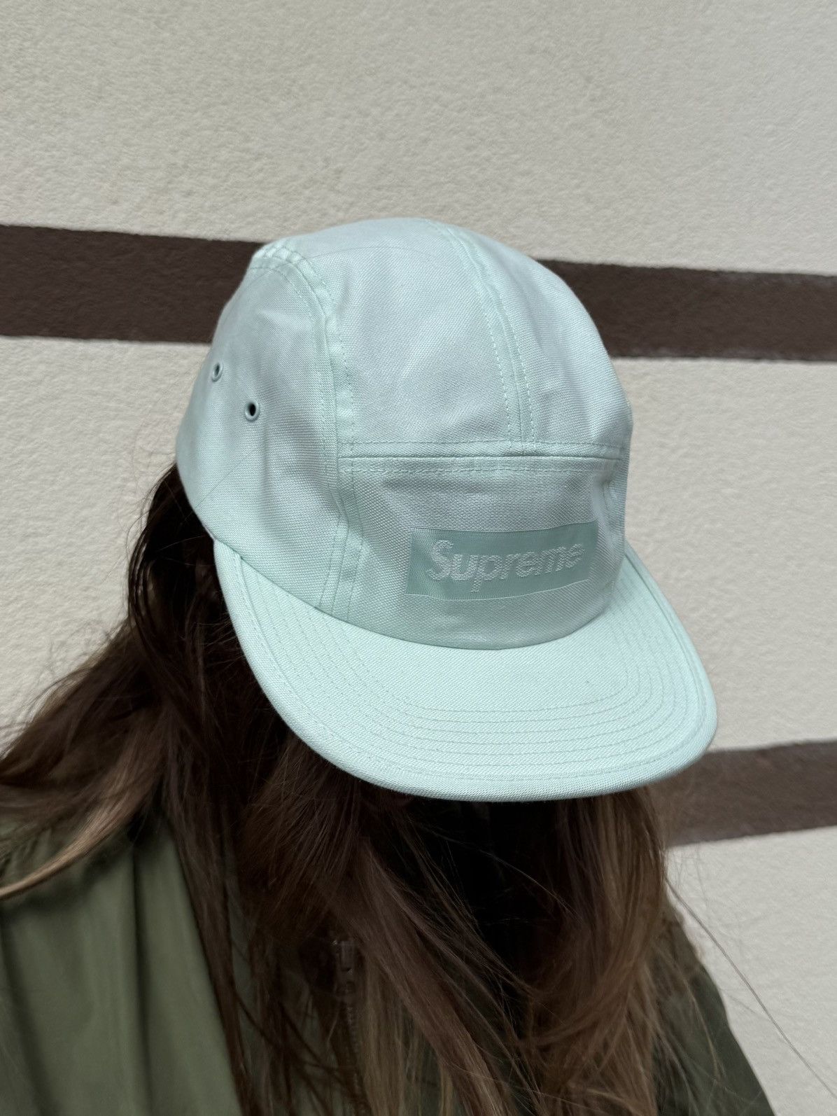 Supreme Supreme Jacquard Box Logo Camp Cap 5 Panel Turquoise Size ONE SIZE - 3 Thumbnail