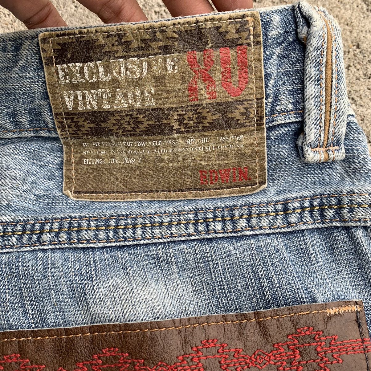Japanese Brand Vintage Japan Edwin Navajo Distressed Two Tone Denim W35 Size US 35 - 15 Thumbnail