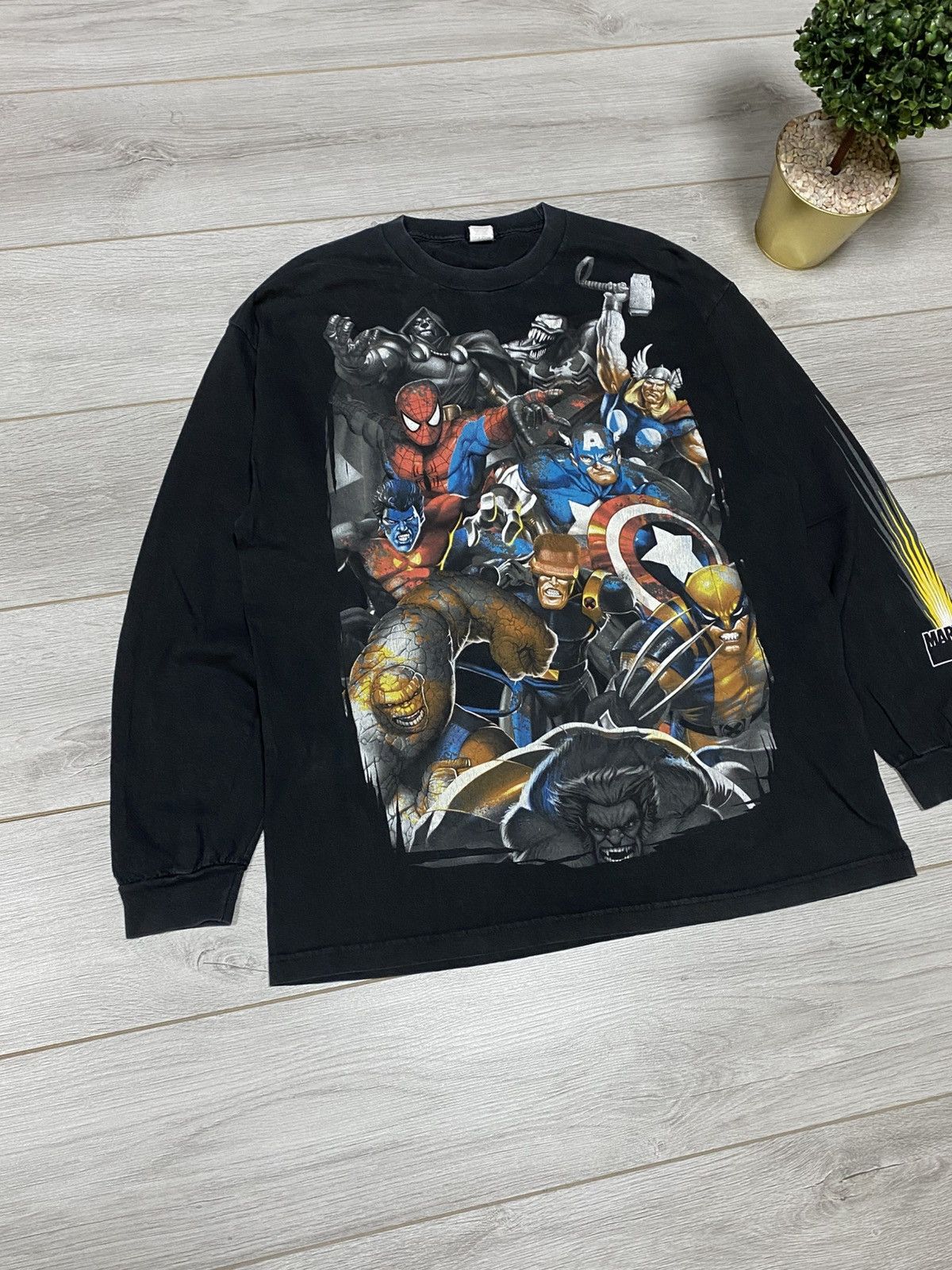 Marvel Comics Marvel vintage over print big logo long sleeve US Size US XL / EU 56 / 4 - 4 Thumbnail