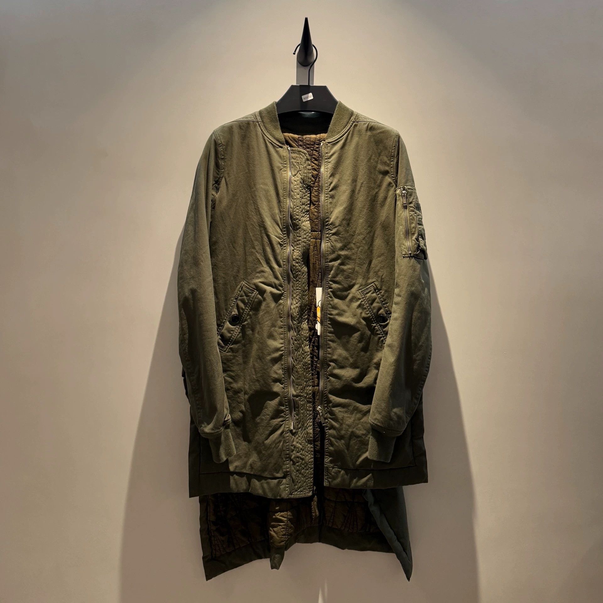 Rick Owens rickowens drkshdw Long Military MA-1 Jacket Size S / US 4 / IT 40 - 1 Thumbnail