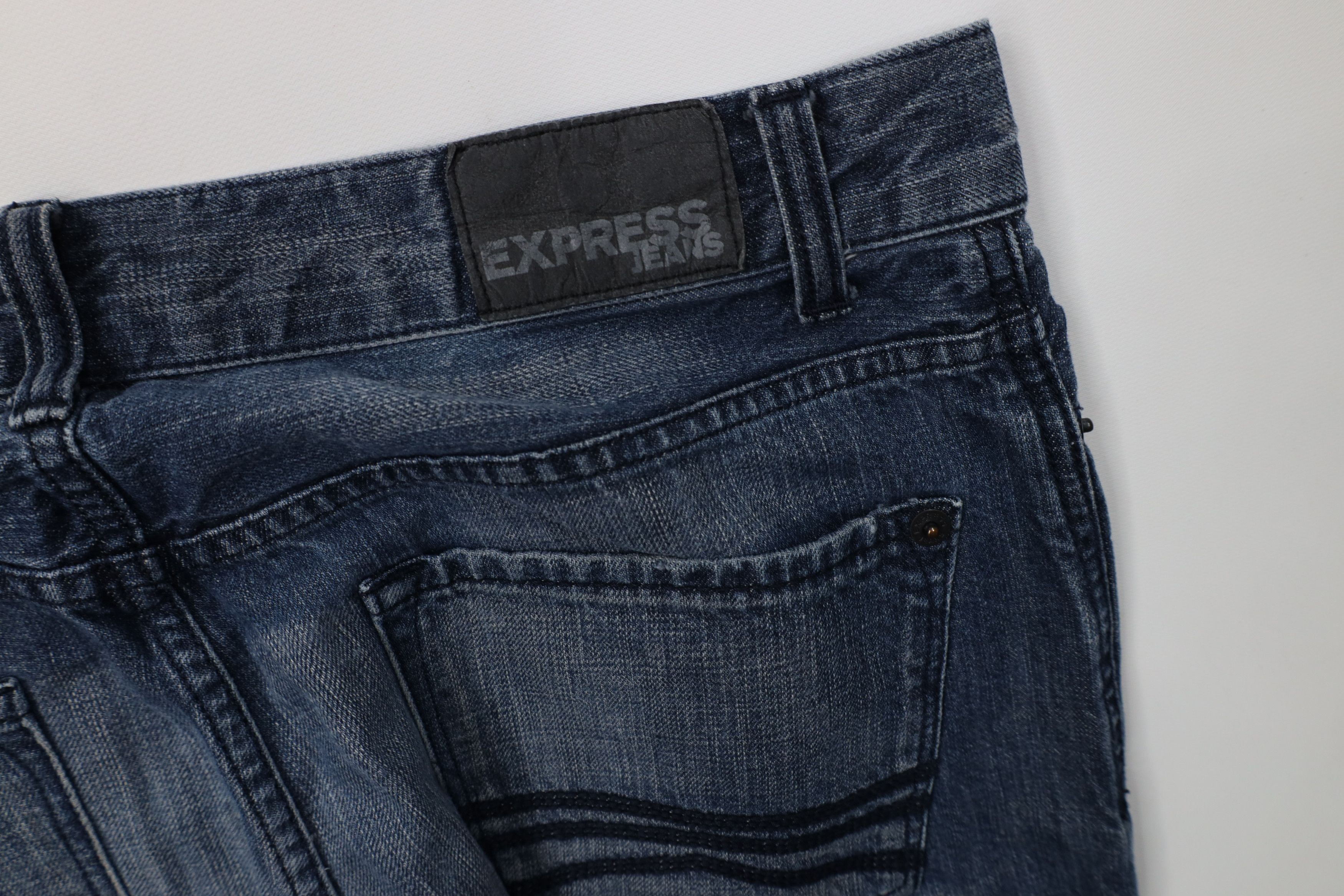 Express Vintage Y2K Express Kingston Boot Cut Wide Leg Jeans Blue Size US 34 / EU 50 - 14 Thumbnail