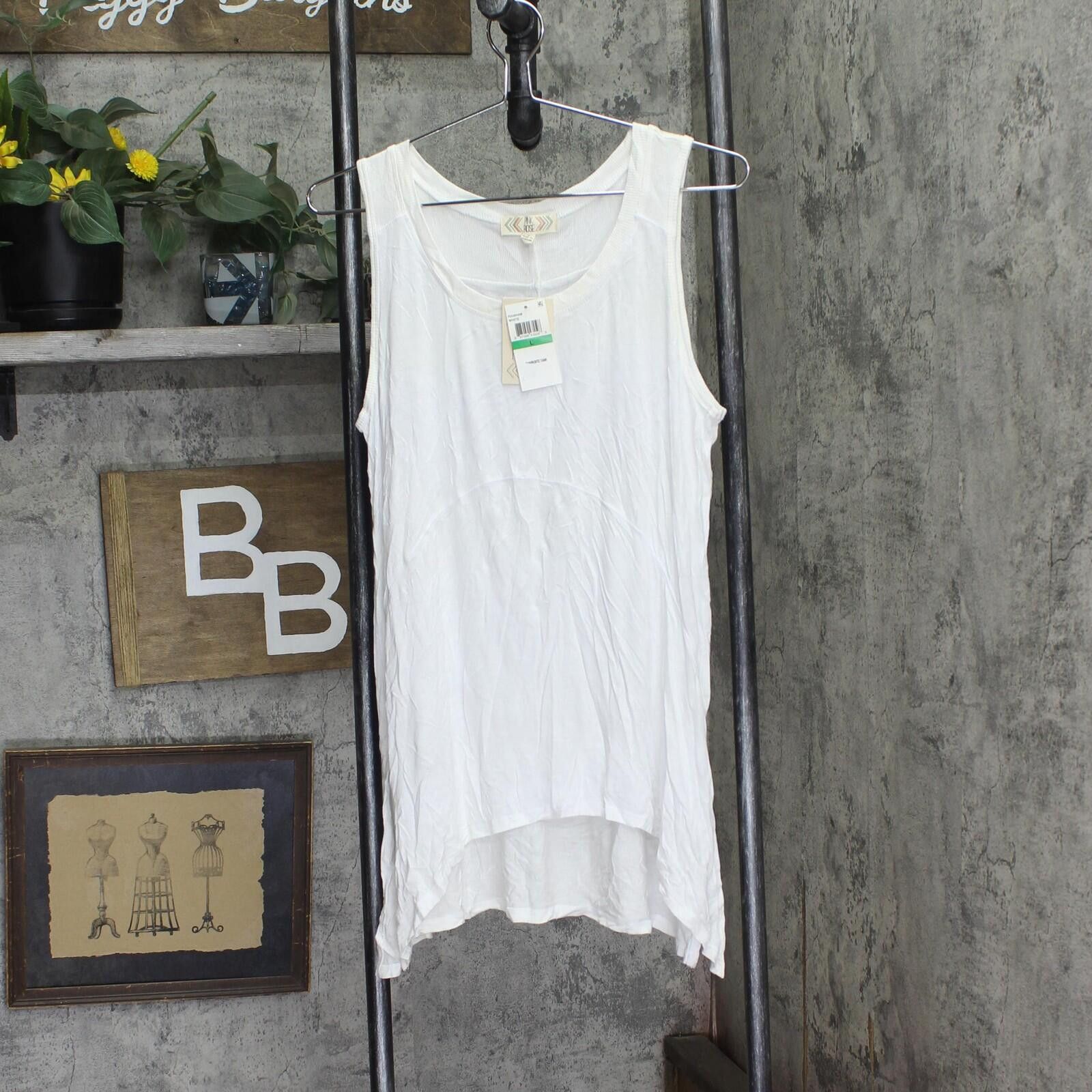Other Nwt Pink Rose Side-slit Handkerchief-hem Tank Top White L Size L / US 10 / IT 46 - 1 Thumbnail