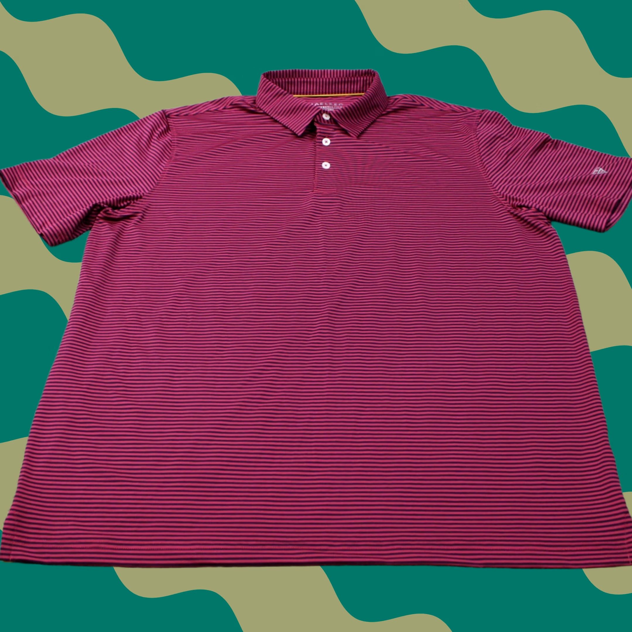 Vintage Maelreg Polo Shirt Mens XL Pink/Black Striped Polyester Spandex Short Sleeve Golf Dress? Size US XL / EU 56 / 4 - 1 Thumbnail