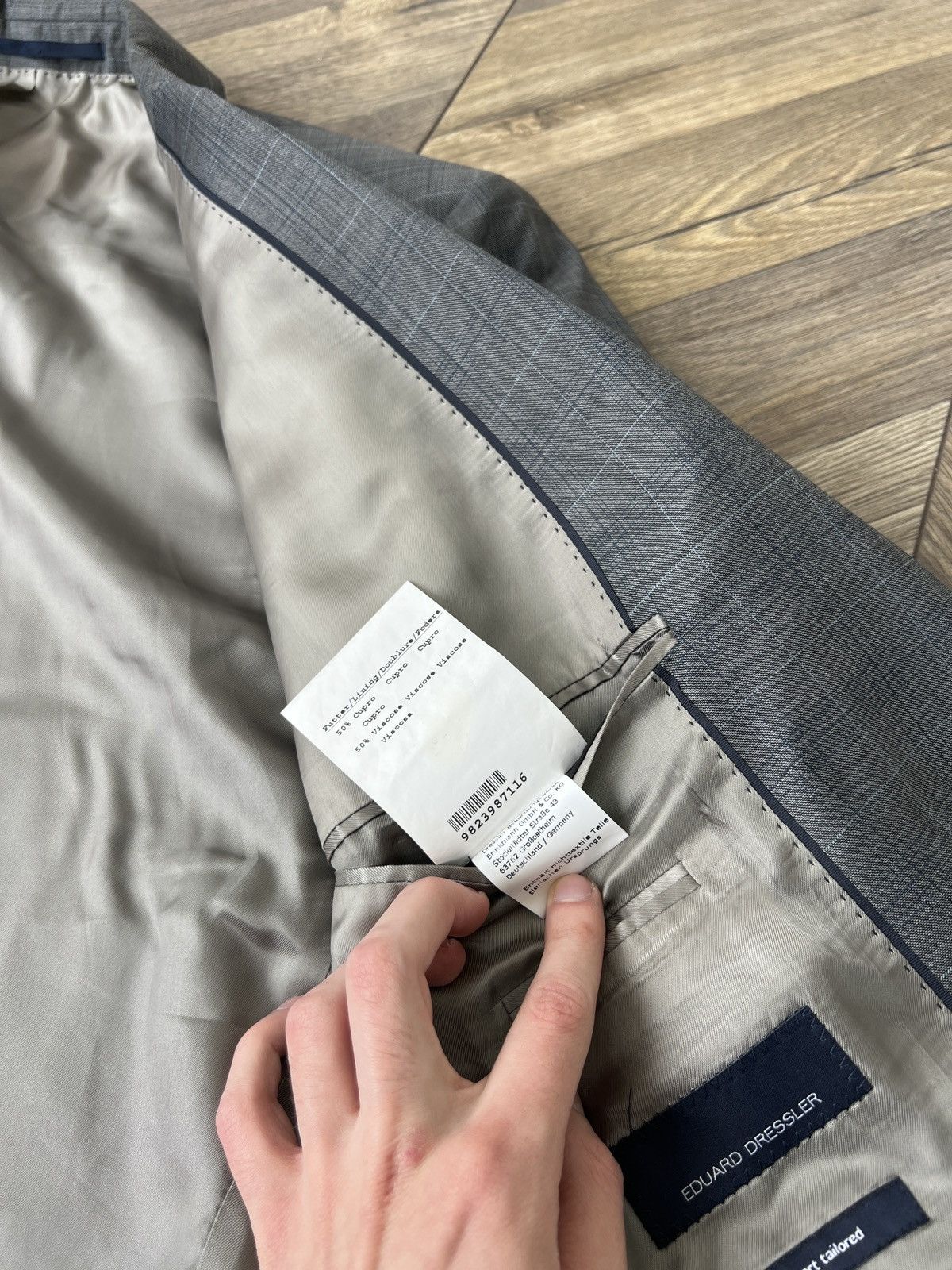 Designer × Vintage Vintage Eduard Dressler Grey Loro Piana Superfine Suit Size 54R - 12 Thumbnail